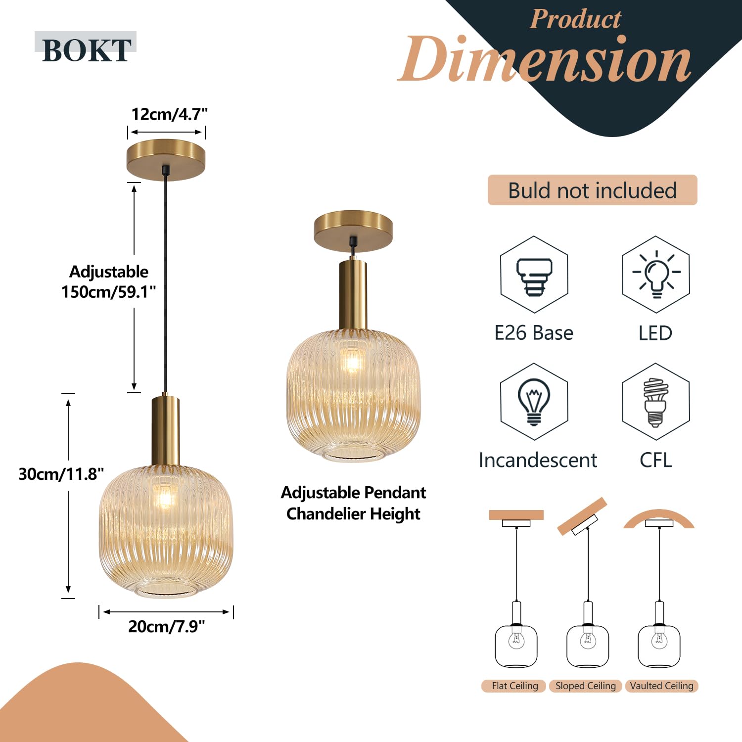 BOKT Modern Smokey Gray Glass Globe Pendant Light Adjustable 3-Light Cluster Pendant Lights Open Glass Kitchen Island Pendant Chandelier Vintage Multi Light Pendant Lighting Cluster Chandeliers