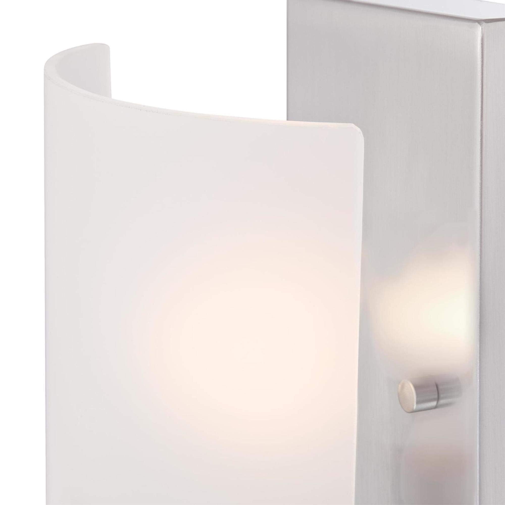 One Indoor Fixture, Finish Wall Sconce, 1-Light, Brushed Nickel Frosted Glass