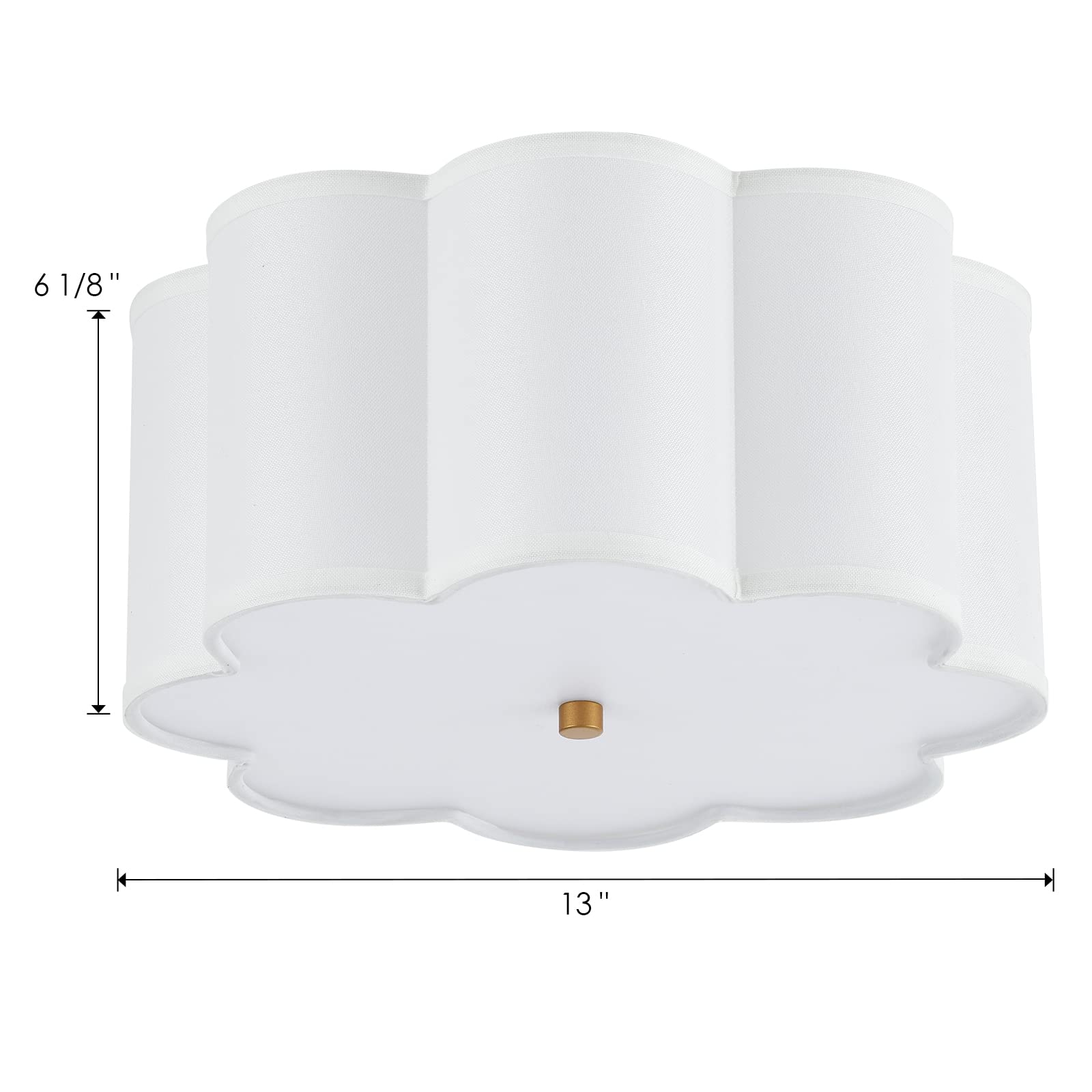 Semi Flush Mount Ceiling Light Fixture, Modern Close to Ceiling Lamp with Cream White Fabric Drum Shade for Nursery Kids Room Bedroom Kitchen Hallway Entryway 3-Light