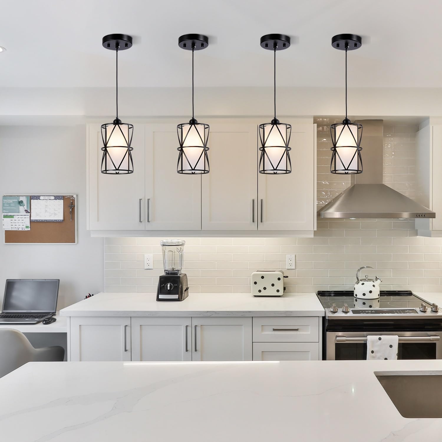 Modern Pendant Lights with Frosted Glass, Brushed Nickel Pendant Light Fixtures, Cylindrical Pendant Lighting for Kitchen Island, Kitchen Hanging Lights Over Island, Foyer, Dining Room, Entryway