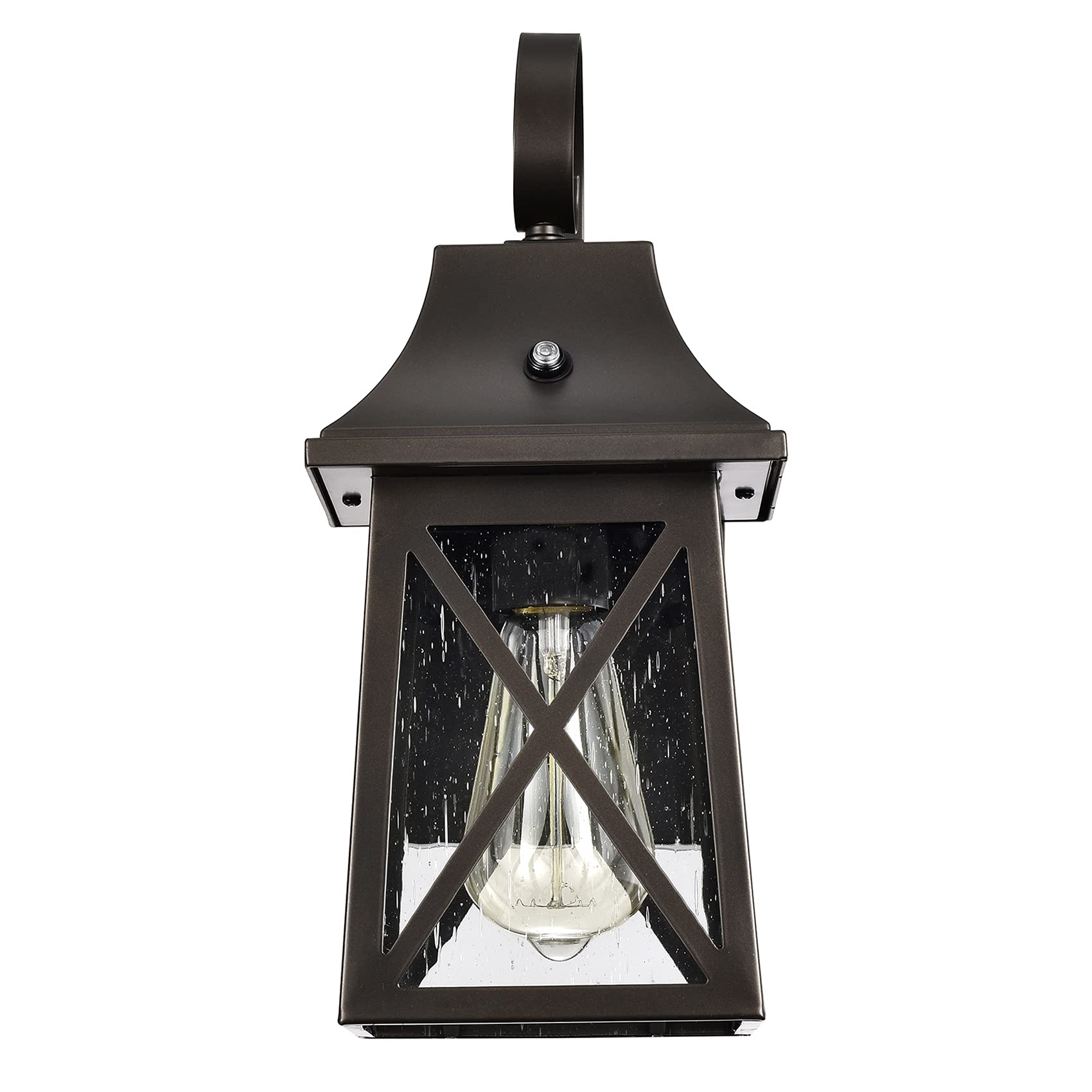 Porch Light Fixture, Oil Rubbed Bronze Outdoor Wall Sconce,13.25" Farmhouse Porch Light with Clear Seedy Glass for Garage, Patio, Porch, Doorway, Entryway.