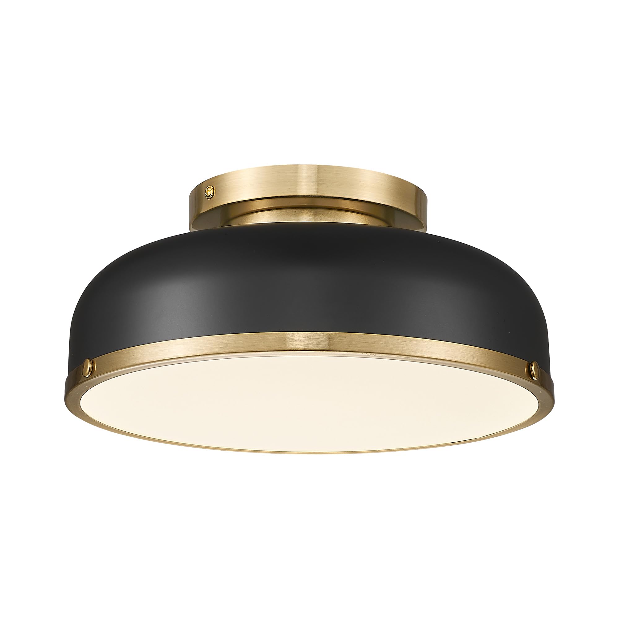 Ceiling Light, 12-inch LED Flush Mount Ceiling Light, Black and Gold Finish, 24W/1100lm Light Fixtures ceiling mount for Living Room, Bedroom, 3000K/3700K/4500K/5100K/6000K Adjustbale, KDCL15-BK