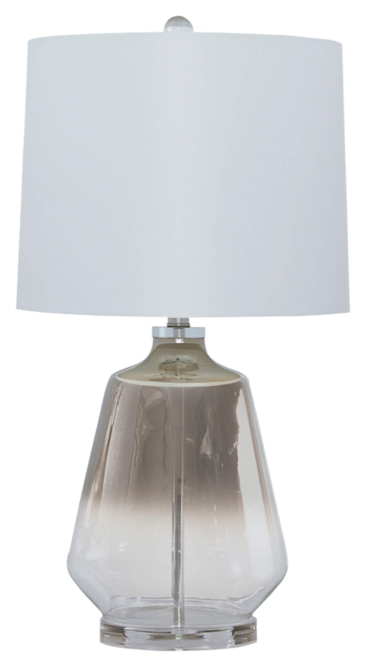 Contemporary 25" Curved Glass Table Lamp, Champagne