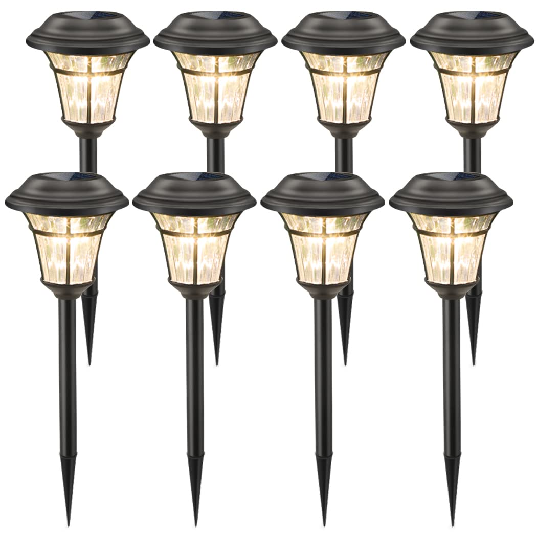 12 Pack Solar Pathway Lights Outdoor Solar Garden Lights for Patio, Yard, Driveway