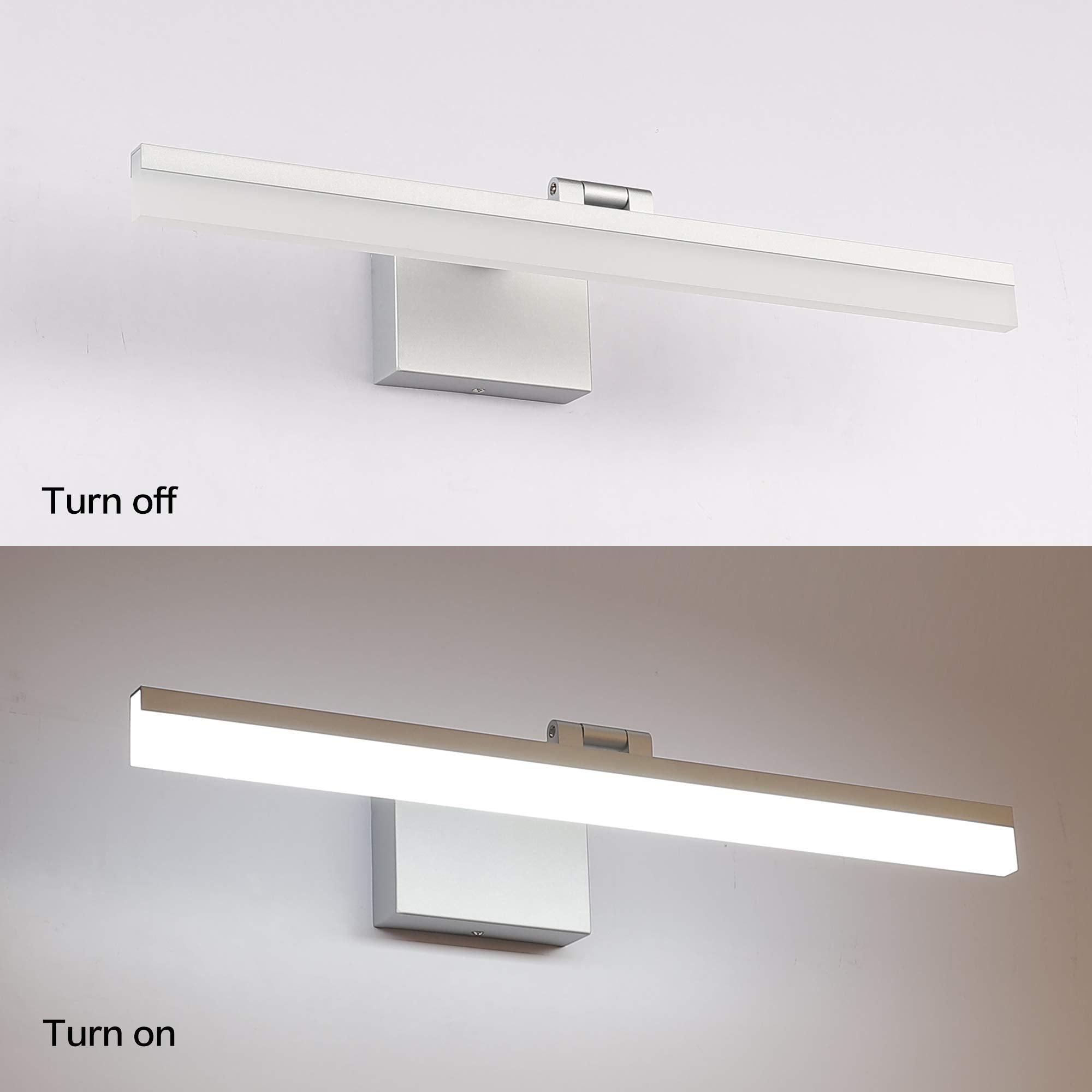 Dimmable Black Vanity Light Bar Lighting Fixtures Modern Bathroom Light Fixtures 6000K Rotatable White Aluminum LED Light