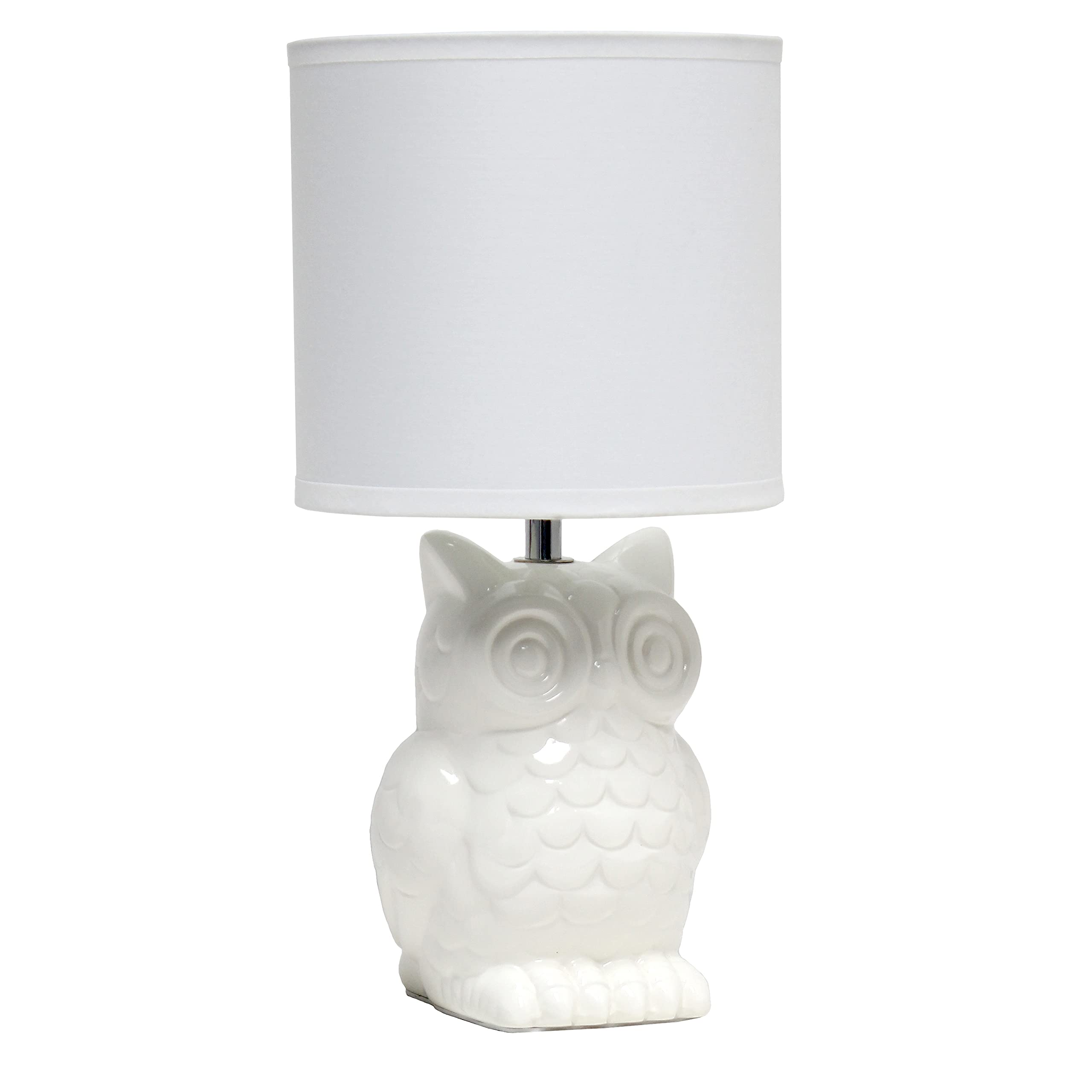 12.8" Tall Contemporary Ceramic Owl Bedside Table Desk Lamp w Matching Fabric Shade for Decor, Bedroom, Nightstand, Living Room, Entryway, Kids' Room, Nursery, Sage Green