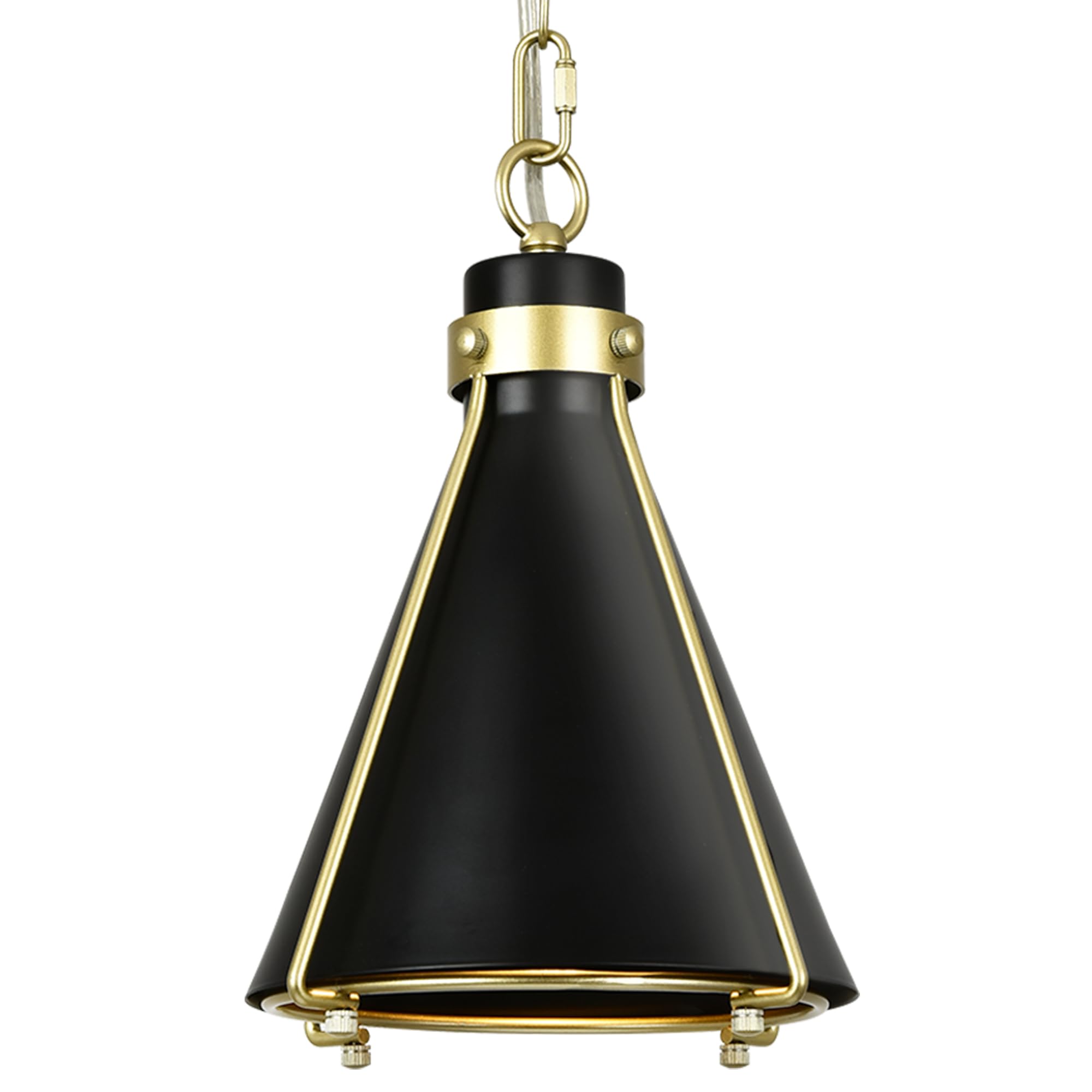 Black and Gold Pendant Light Fixtures, 2-Pack Modern Pendant Light for Kitchen Island, Small Industrial Kitchen Light Set of Two, Adjustable Hanging Ceiling Light for Dining Room Foyer Cafe