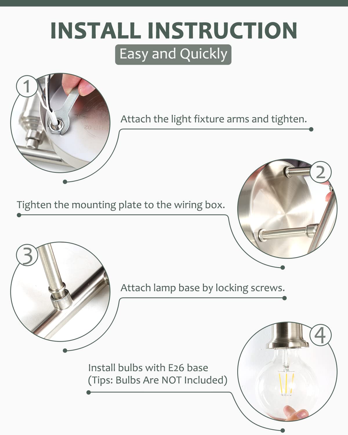 3-Light Vanity Light Fixture, Industrial Black Wall Sconce Light Fixture, Farmhouse Bathroom Wall Lighting for Over Mirror, E26 Base Wall Lamp for Bathroom Bedroom Hallway (Bulb Not Included)