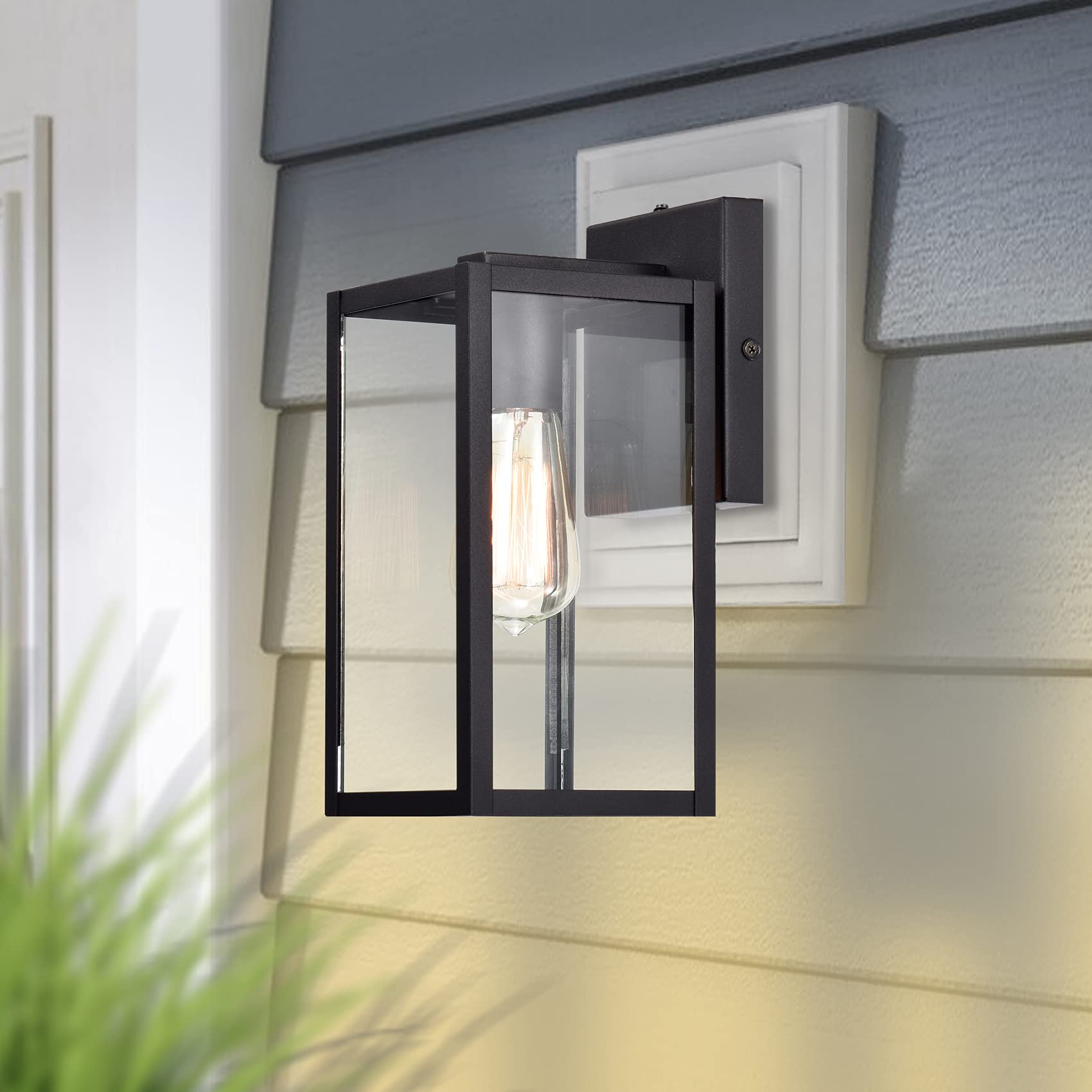 Porch Light Fixture, Oil Rubbed Bronze Outdoor Wall Sconce,13.25" Farmhouse Porch Light with Clear Seedy Glass for Garage, Patio, Porch, Doorway, Entryway.