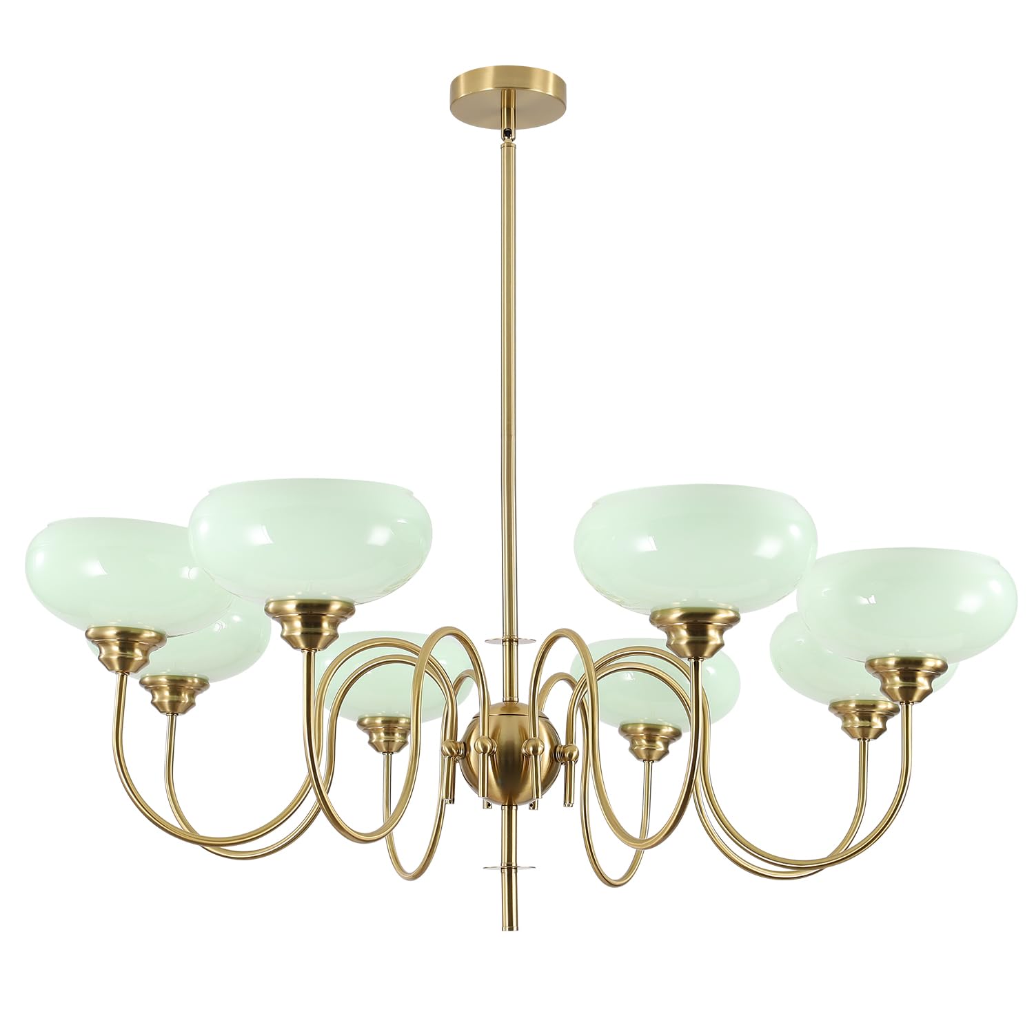 Gold Vintage Chandelier Modern 5-Light Globe Chandelier with Smooth Lampshade Sputnik Pendant Light Dining Room Chandelier for Living Room Bedroom