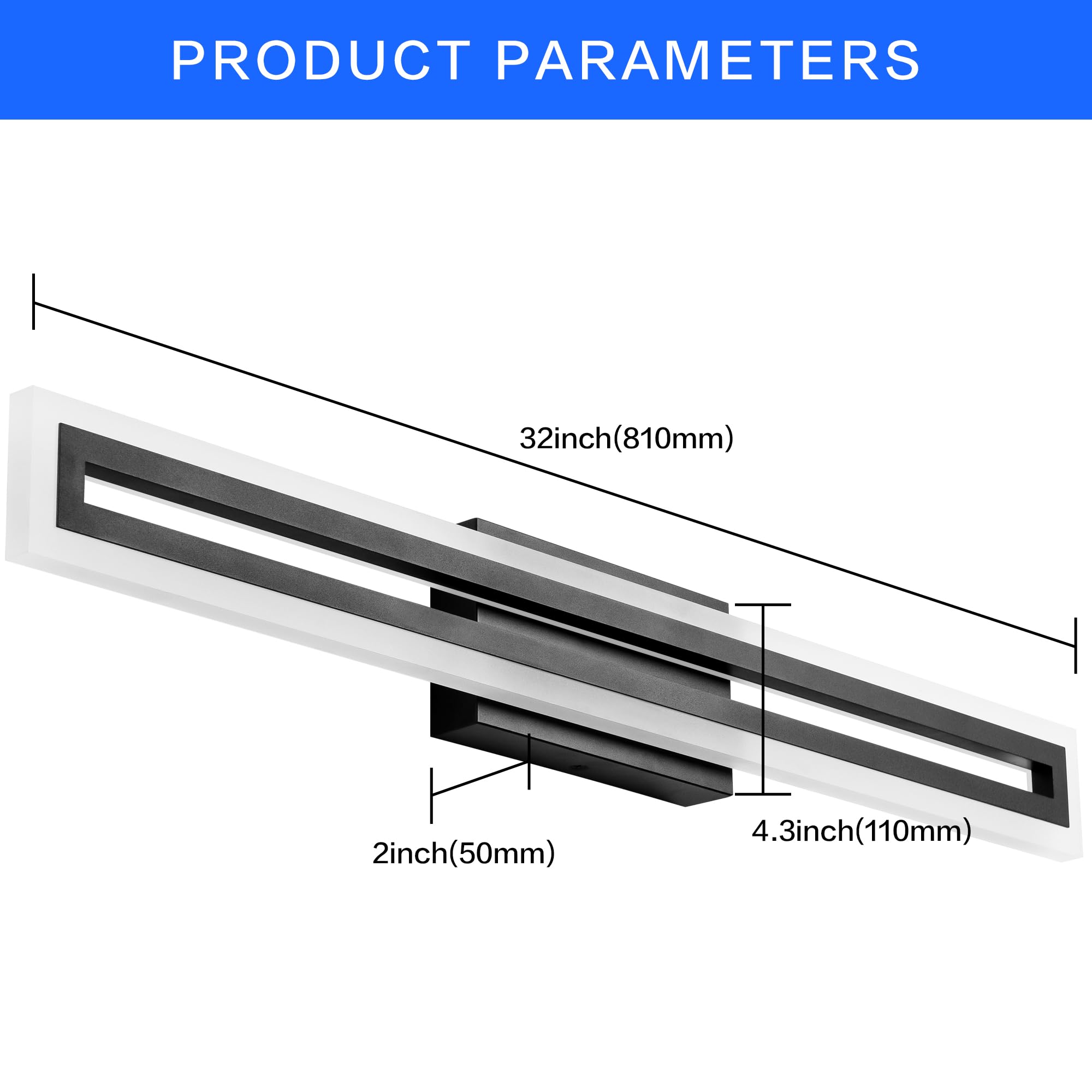 LED Vanity Light Bathroom Vanity Light,31.8 Inch Bathroom Lights Over Mirror 6000K Brushed Nickle