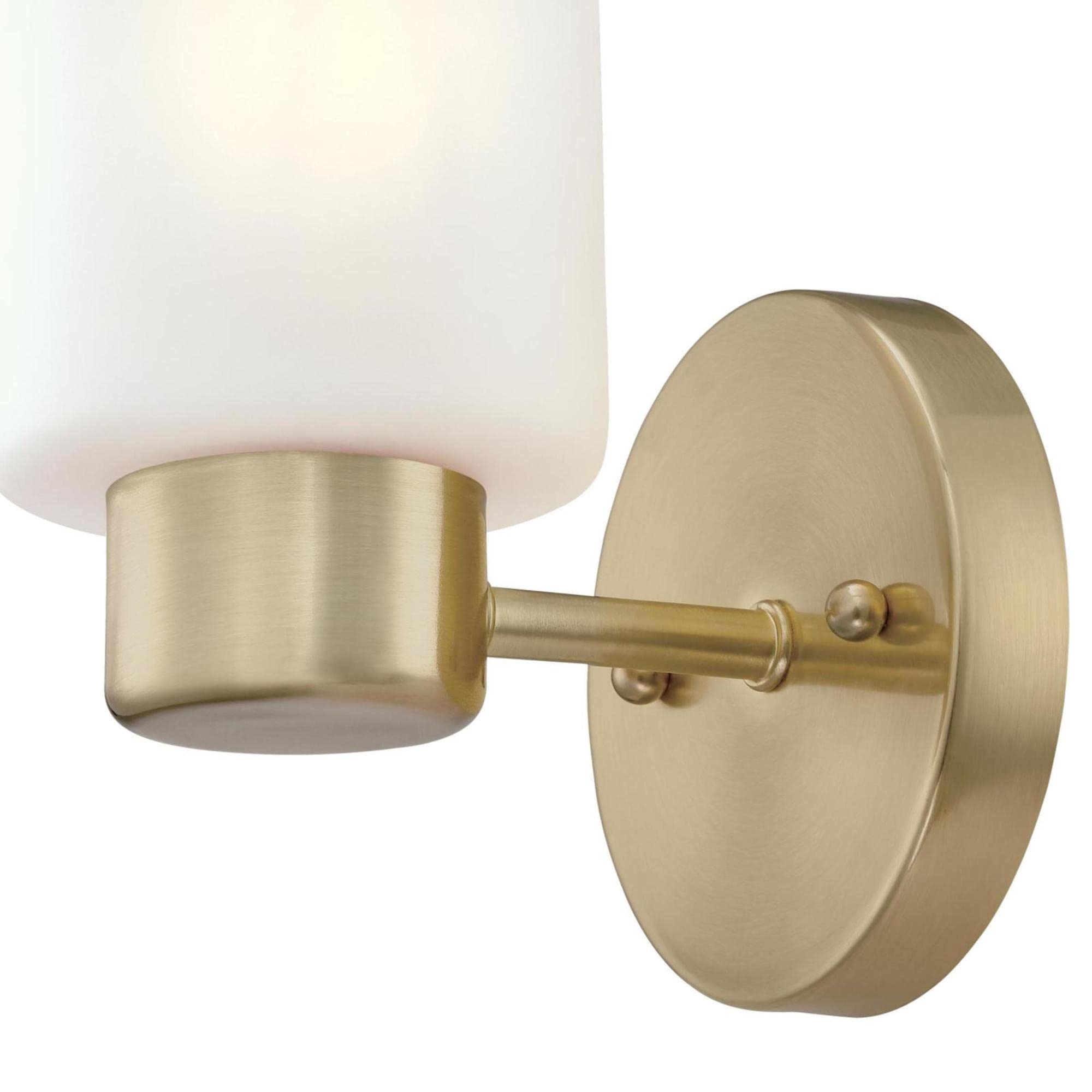 One-Light Indoor Wall Fixture, Brushed Nickel Finish with Frosted Seeded Glass