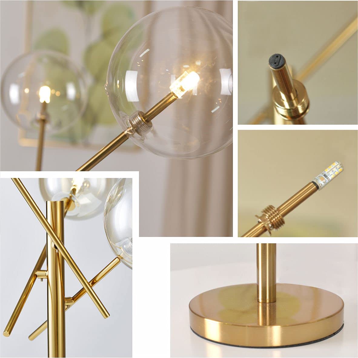 Modern Bedside Night Lamp Mini Gold Table Light Metal Brass Finished Bedside Desk Lamp with Milky White Shade for Living Room Bedroom (Bronze, Oval)