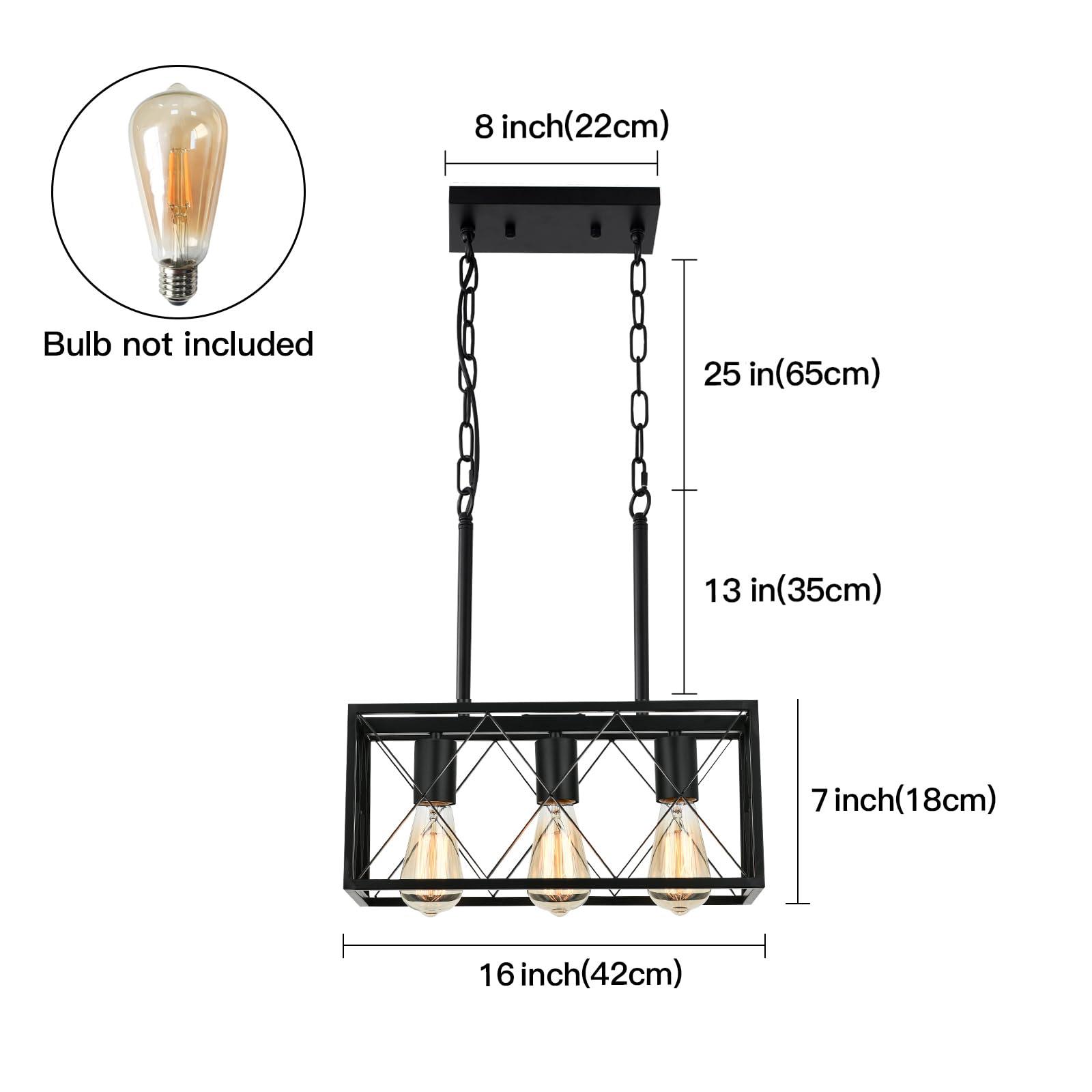 KEESFU 5-Light Dining Room Light Fixture, Farmhouse Kitchen Island Lighting,Adjustable Height Pendant Light, Rustic Linear Chandelier for Kitchen, Dining Room Table, Pool Table. (Wood Grain Color)