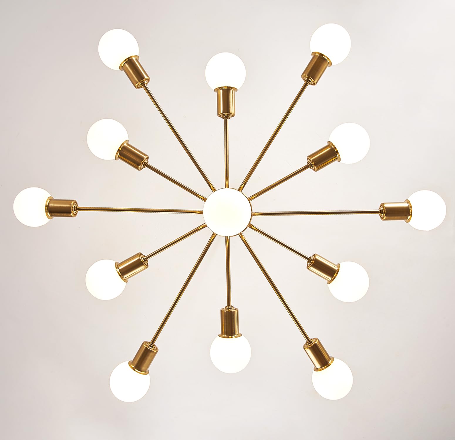 13 Lights Gold Chandelier，Sputnik chandelie，mid Century Chandeliers，Dining Room high Ceiling Chandelier，Living Room Bedroom Large Chandeliers for high Ceilings Island Chandelier Light