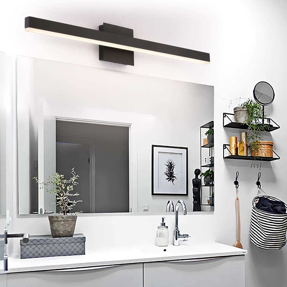 Joossnwell LED Bathroom Vanity Lighting Fixture Modern Bath Light Bar 15.75inch Black Wall Sconce 12W 4000K