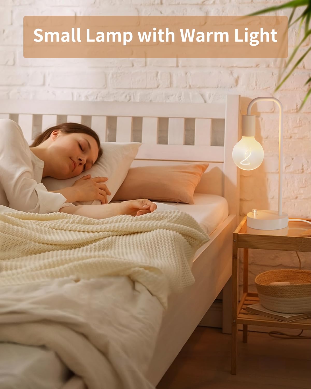 Industrial Table Lamp for Bedroom, Fully Dimmable Modern Bedside Lamps with 2700K Warm Light Bulb for Kids Reading, Minimalist Nightstand Lamps for Living Room, Office (Bulb Included)