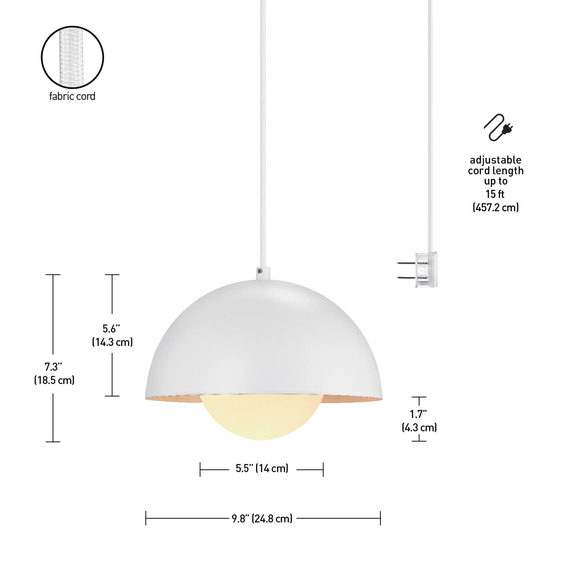 1-Light Pendant Lighting, Matte Brass, Bulb Not Included