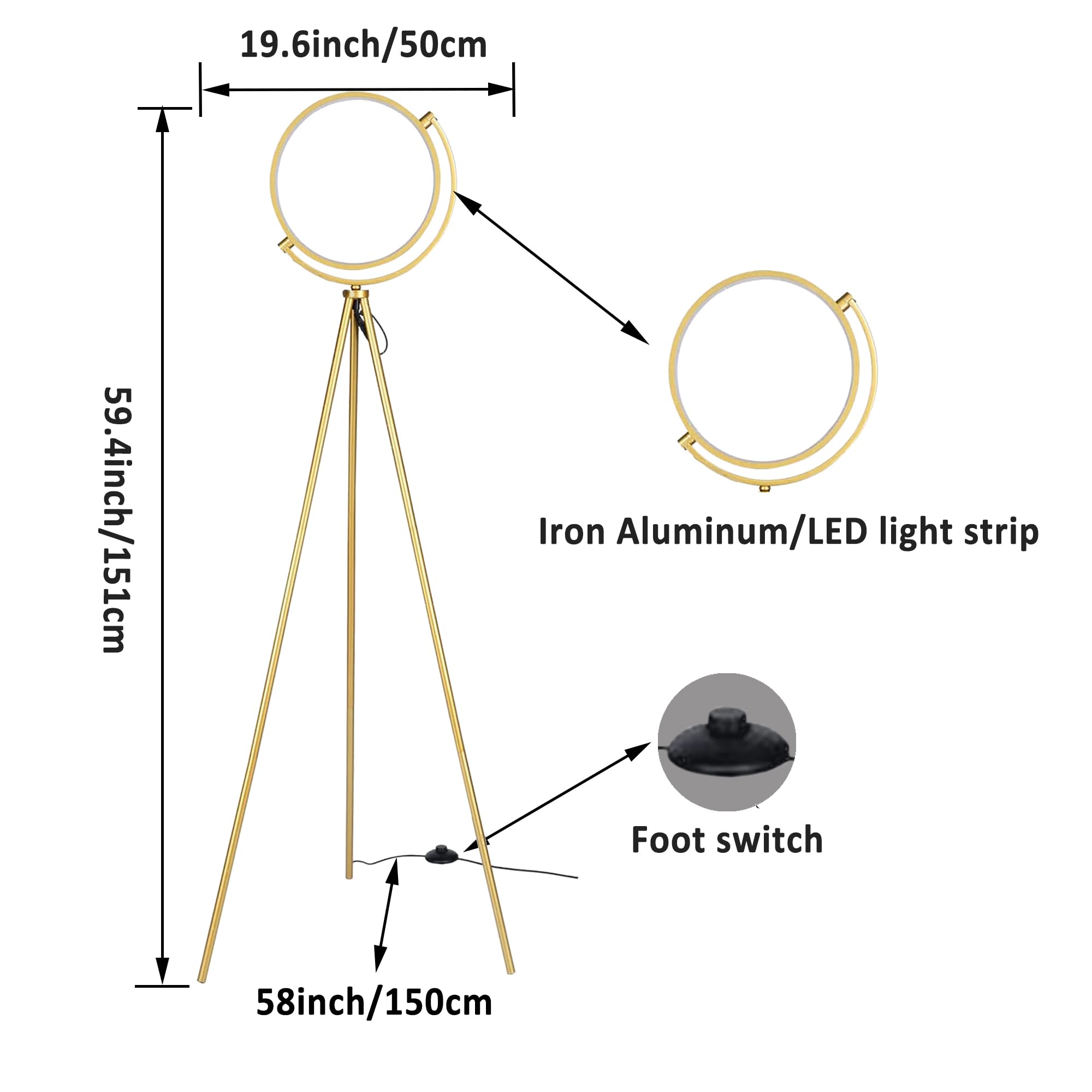 Floor Lamp White Natural Ostrich Unique Bedside Floor Lamps with Foot Switch Modern Gold Luxury LED Bulbs Resin Standing Light for Bedrooms Dining Room Living Room Kitchen 35 Pieces