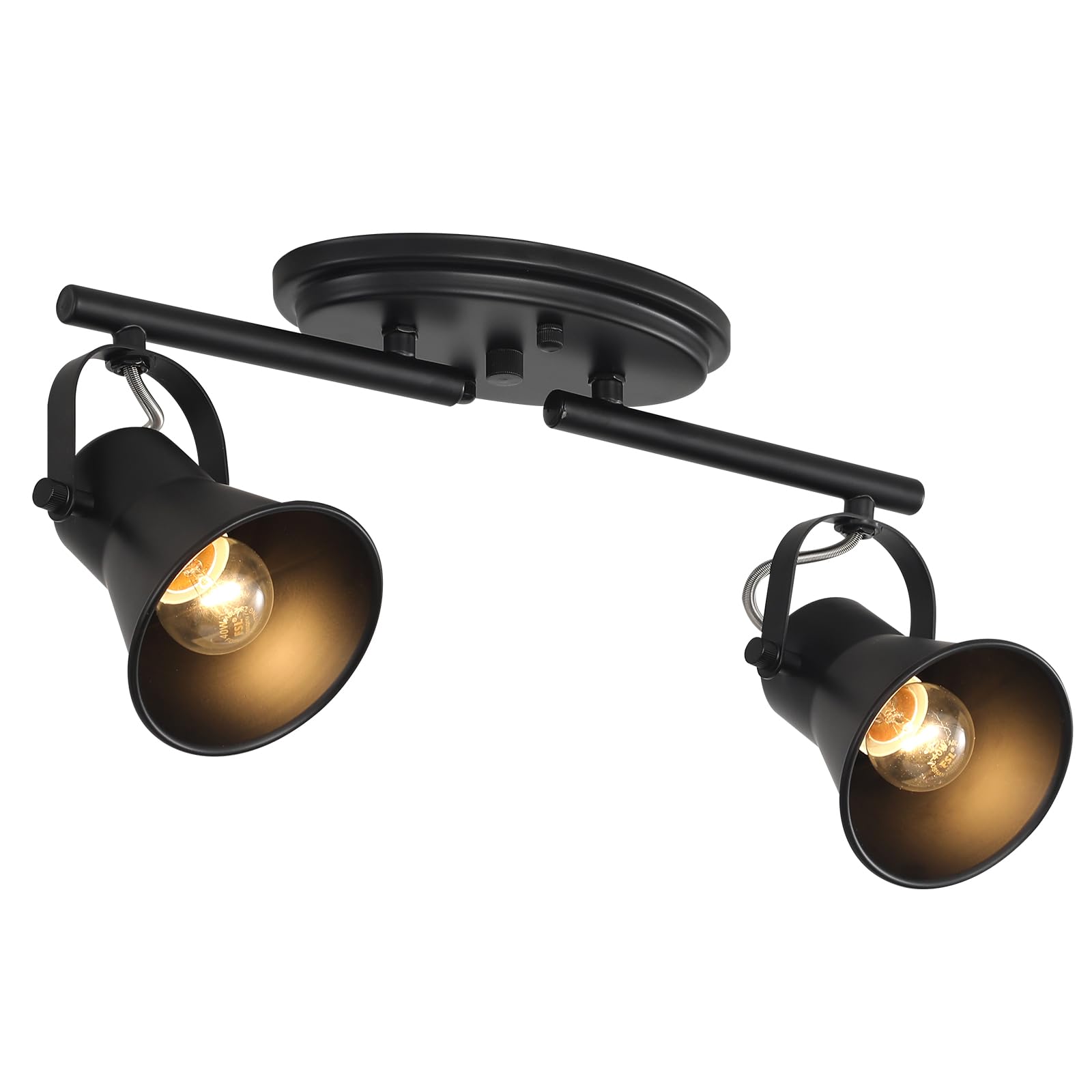 4-Light Track Lighting Kit, Directional Ceiling Light, Industrial Black Kitchen Track Lighting Fixtures Ceiling for Kitchen, Living Room, Dining Room, Hallway.