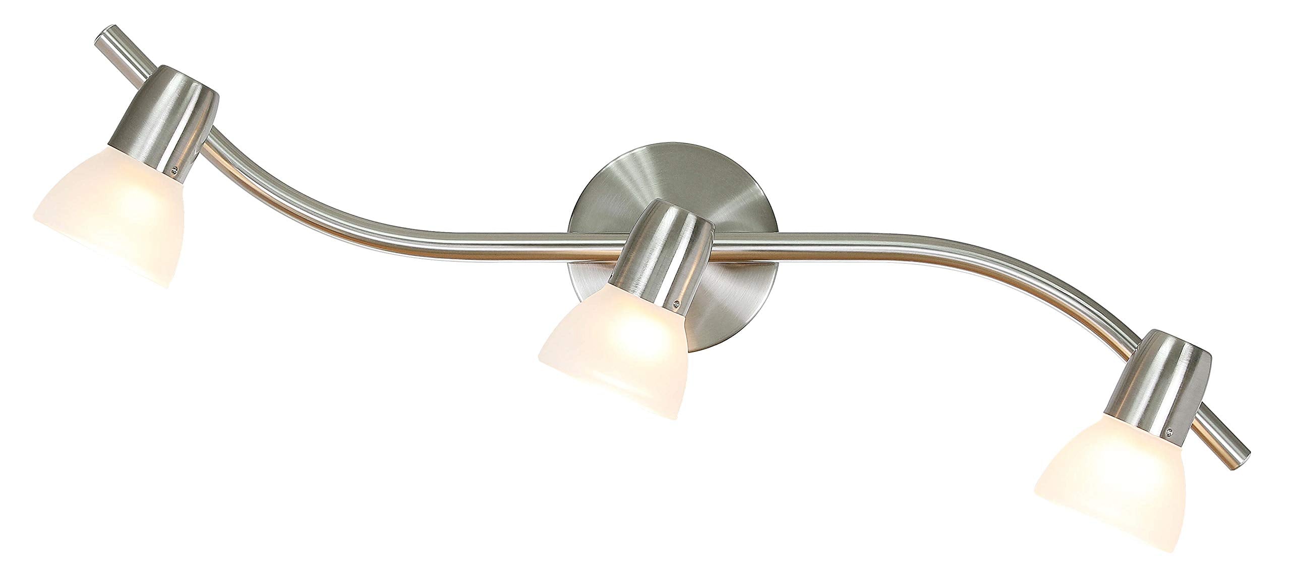 Track Light, 4 Light Kitchen Track Lighting, Modern S-Shaped Ceiling Track Light Bar Brushed Nickel Finish XB-TR1223-4-BN