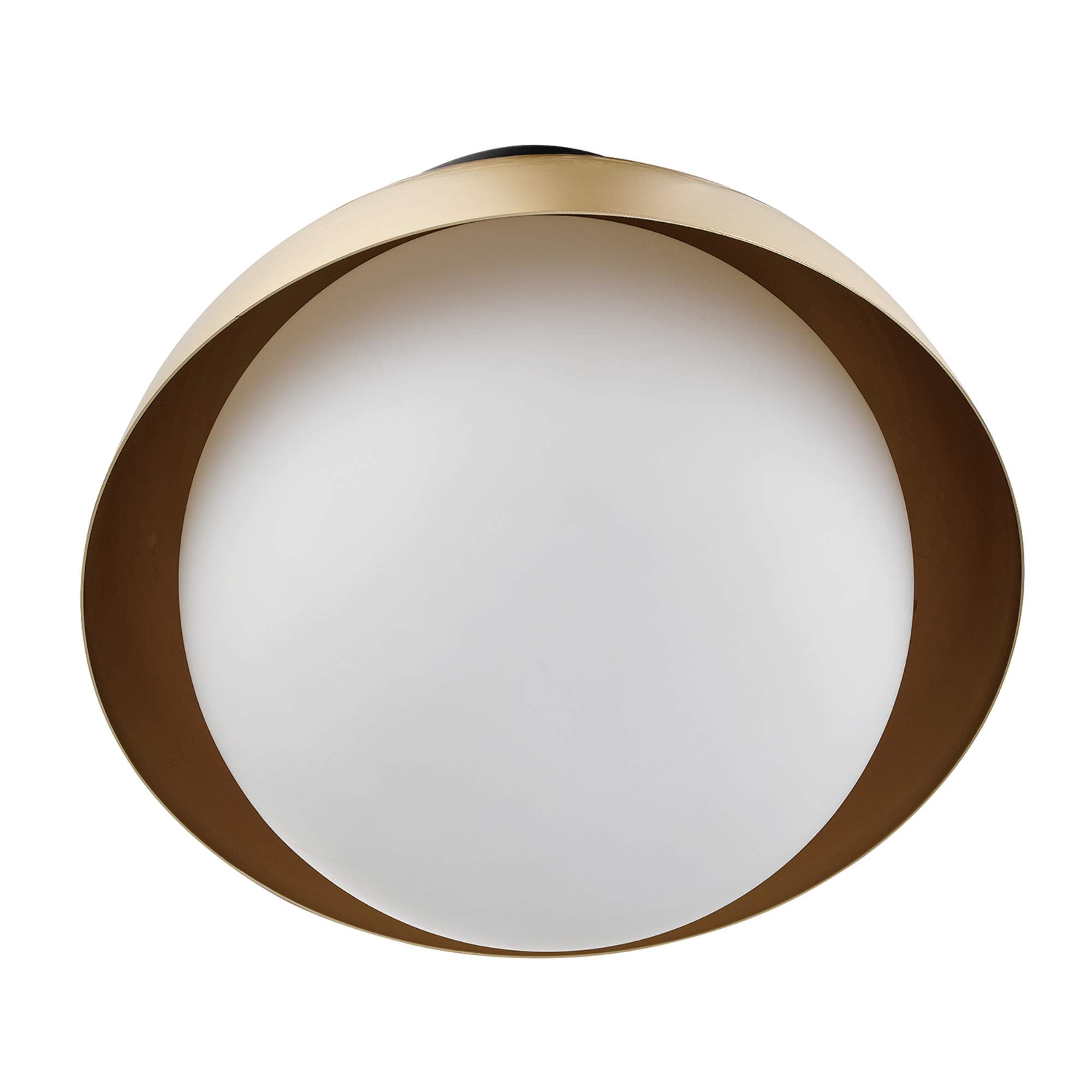 1-Light Semi-Flush Mount Ceiling Light, Matte Black, Matte Brass Accents, Bulb Not Included