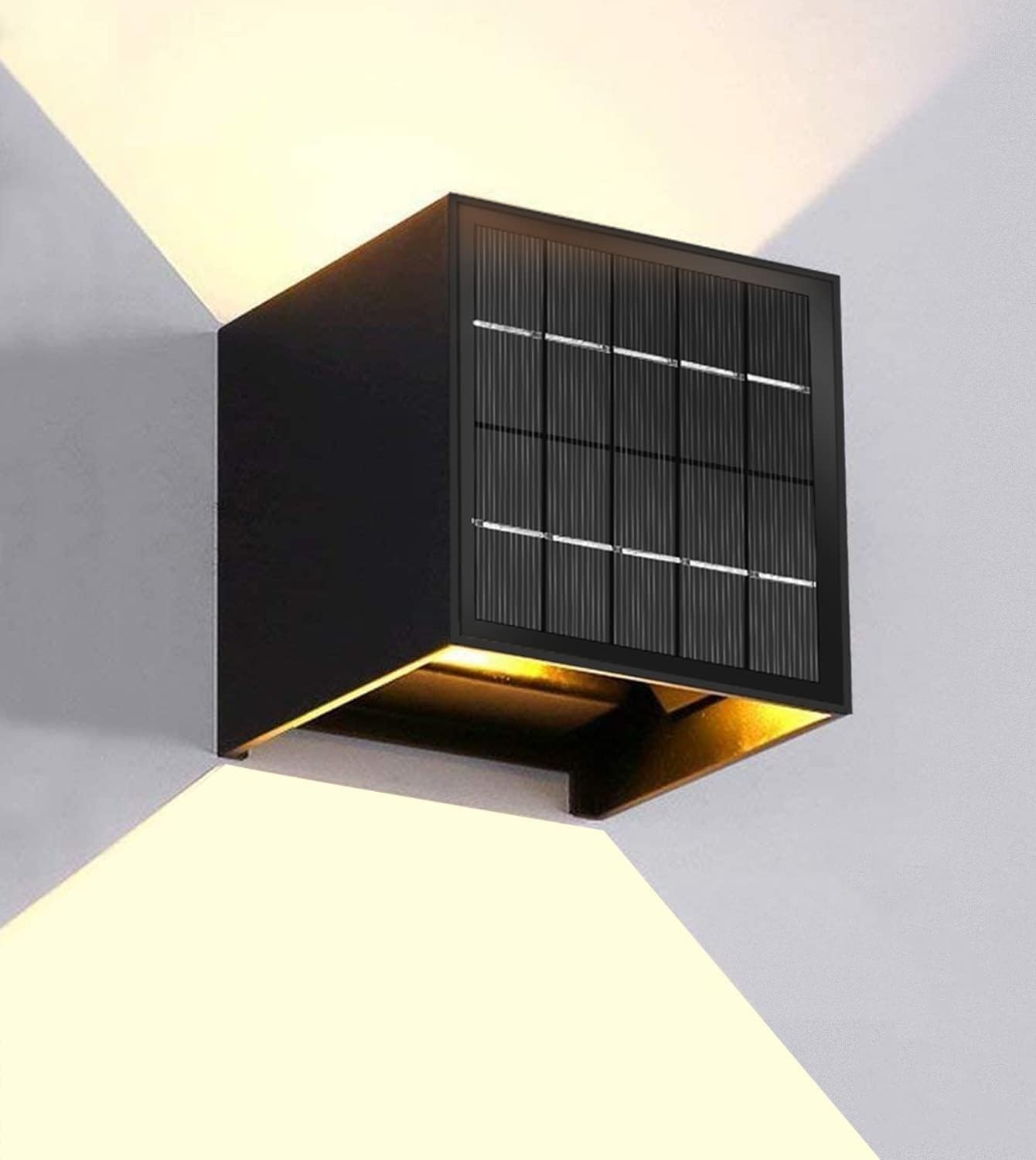 LANFU LED Aluminum Waterproof Outdoor Wall Sconce, Outdoor Wall Light 6W 100-277V 3000K Outdoor Cube Square Wall Light Warm Light 2 LEDs Black 6W Outside Wall Lights for House Patio