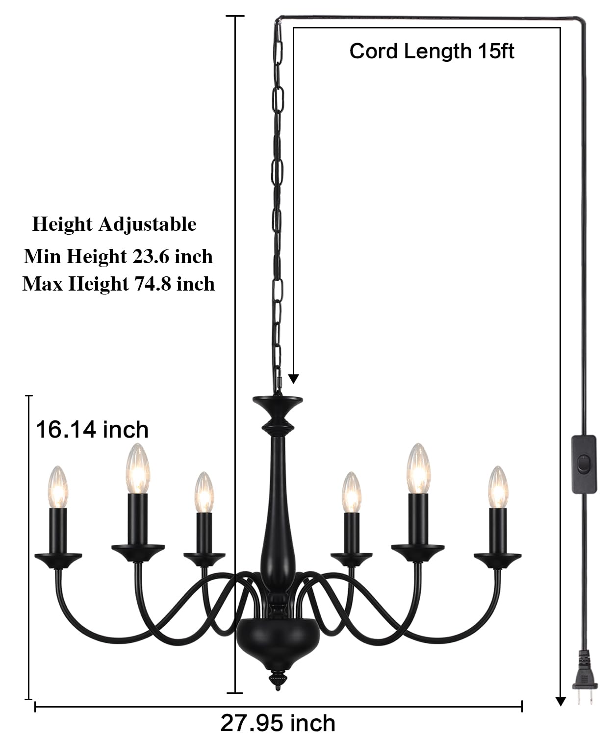 Wheel Chandelier Light Fixture, 17.7” 4 Lights Farmhouse Chandeliers for Dining Room, Rustic Round Chandelier for Living Room Entryway Foyer Bedroom Kitchen, Wood Grain Finish