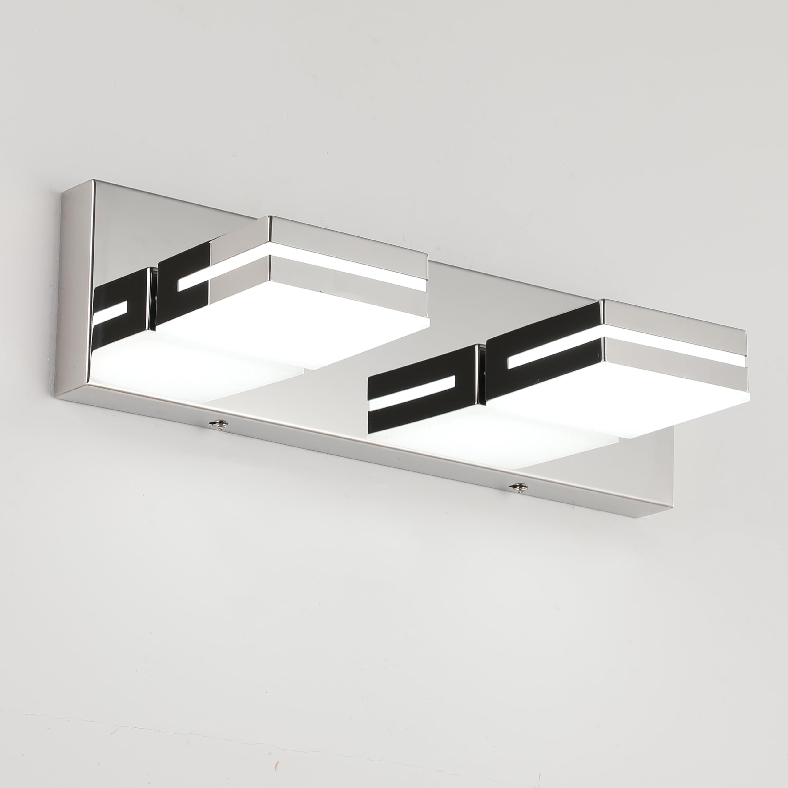 LED Modern Bathroom Vanity Light Fixtures (3-Light, 24-Inch), Matte Black Modern Acrylic Bathroom Wall Lighting Fixtures Over Mirror (Cool White 6000K)