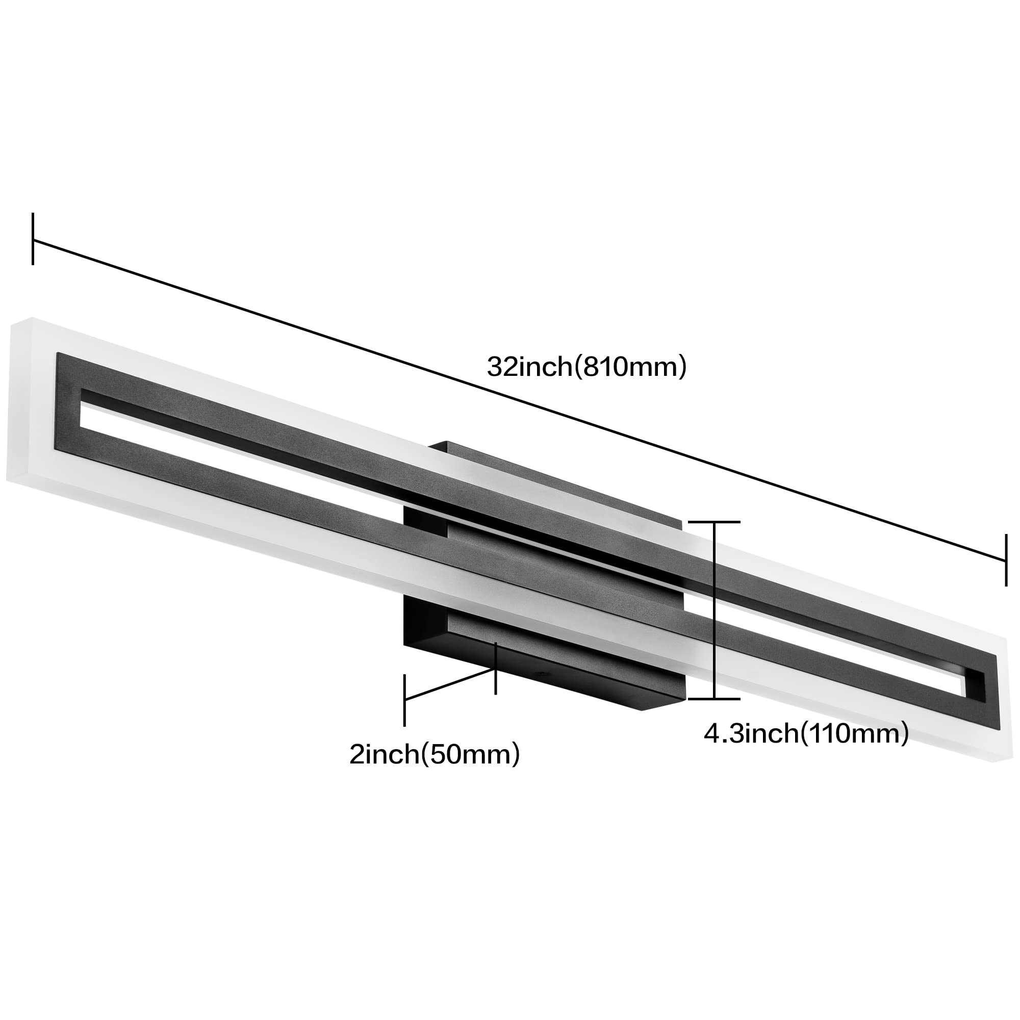 LED Vanity Light Bathroom Vanity Light,31.8 Inch Bathroom Lights Over Mirror 6000K Brushed Nickle