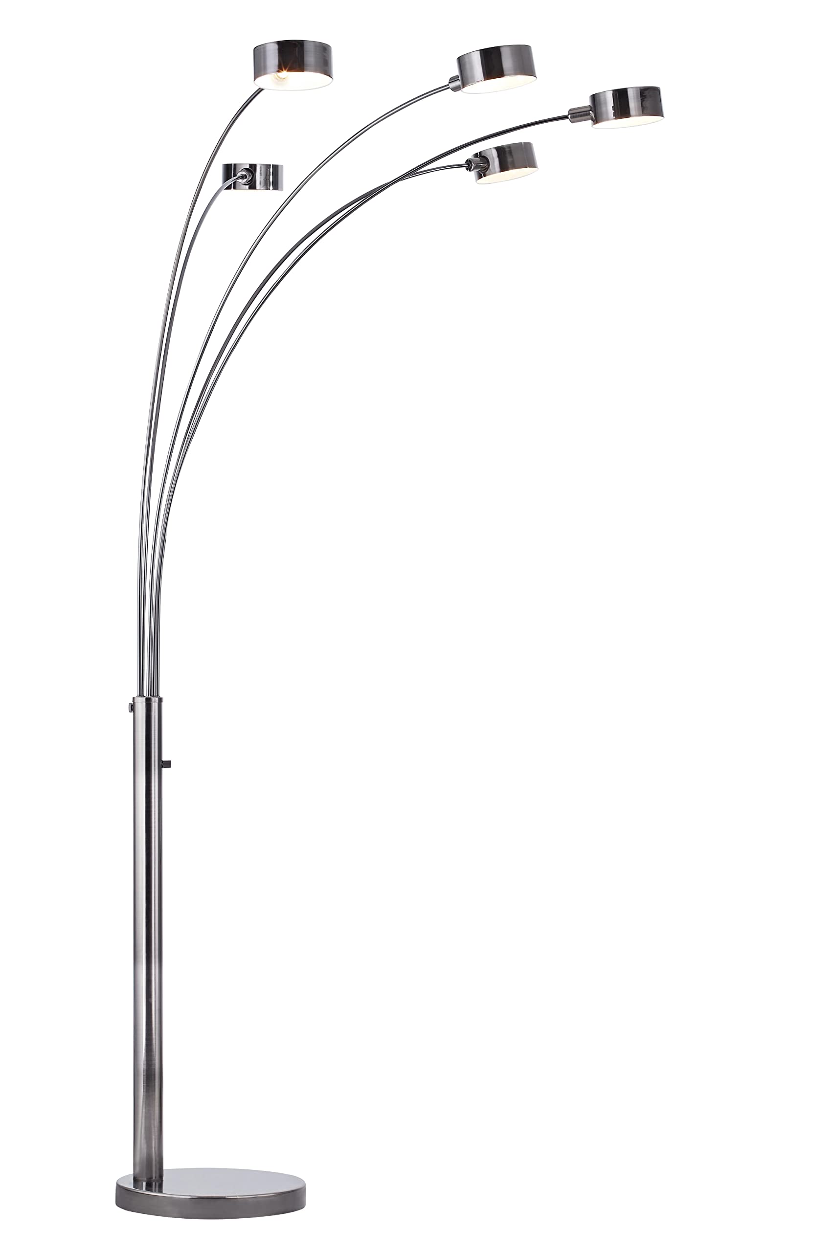 USA Micah - 5 Arc Floor Lamp w/Dimmer Switch, 360 Degree Rotatable Shades - Bright & Attractive, Brushed Black Nickel