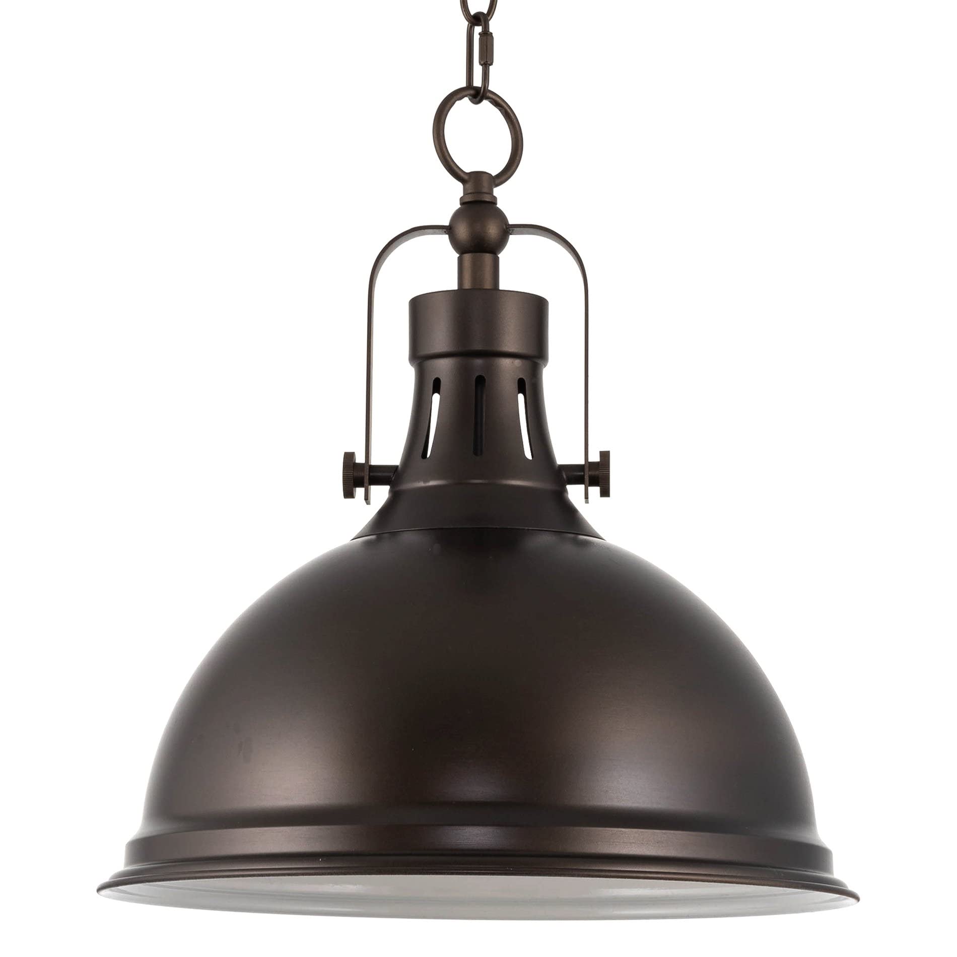 9" Contemporary Industrial Pendant Light, Adjustable Length + Shade Swivel Joint, Brushed Brass Finish