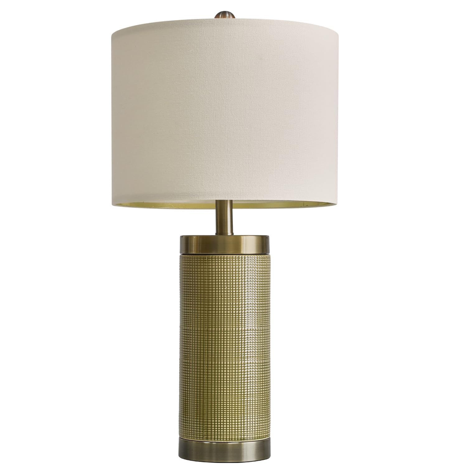 24.5" Modern Ceramic Light-Green Single Bedside Lamp for Bedroom Decor Farmhouse Table Lamp for Living Room Office Dorm