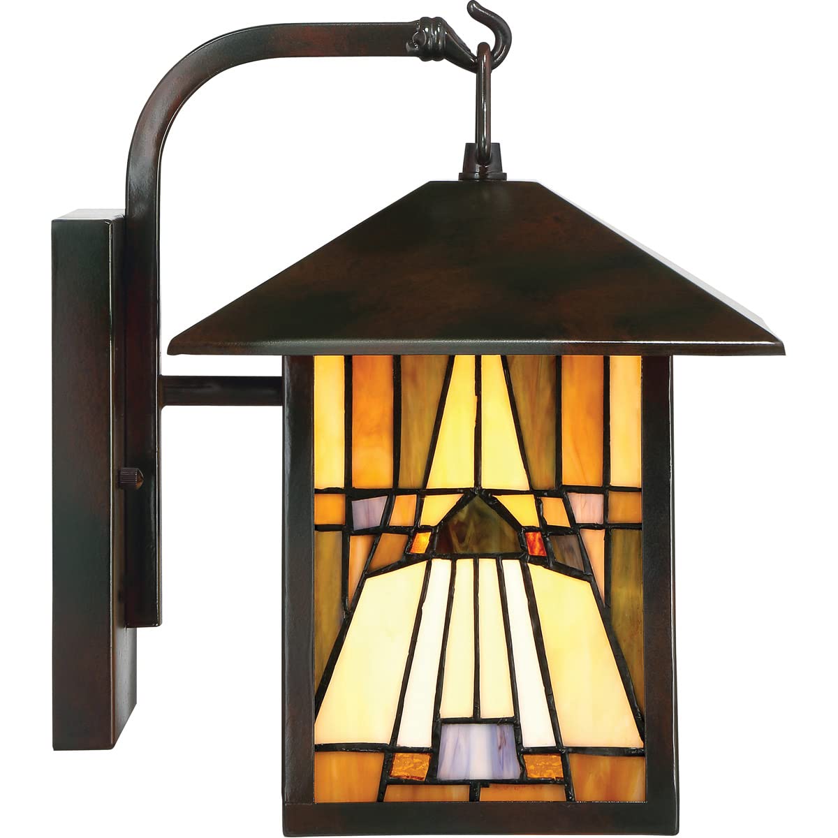 Classic Geometric Handcrafted Mission Outdoor Wall Sconce, 1-Light 100 Watt, 11" H x 7" W, Valiant Bronze