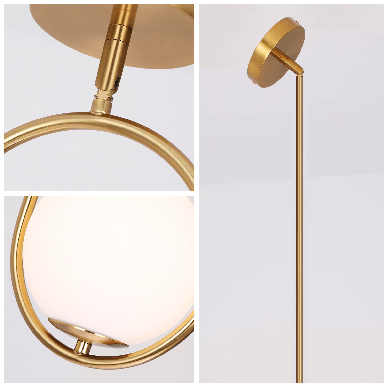 Modern Pendant Lighting Gold Hanging Light Fixture for Sloped Ceiling,Brass Pendant Lighting Fixture Pendant Chandelier Globe Pendant Light for Kitchen Island,Dinning Room Bedside Lighting