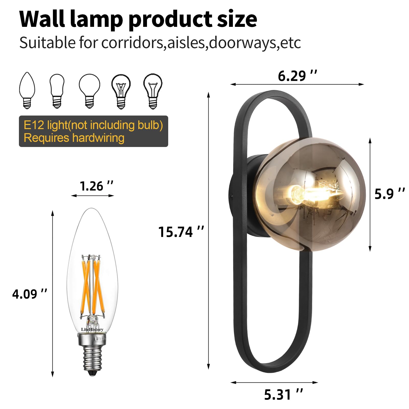 Wall Sconces Set of Two Gold Wall Lamp Sconces Wall Lighting with White Globe Glass Shade Wall Lights Sconces Wall Decor Set of 2 Wall Lights for Living Room Wall Lamps for Bedrooms Set of 2