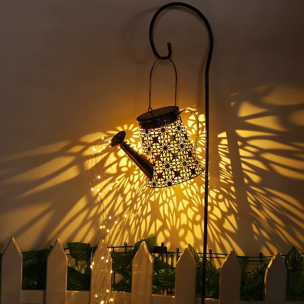 Solar Lights Outdoor Garden Decorations,Watering Can Landscape Light Large Hanging Lantern ,Outside Waterproof Patio Decor Perfect Gardening Gift