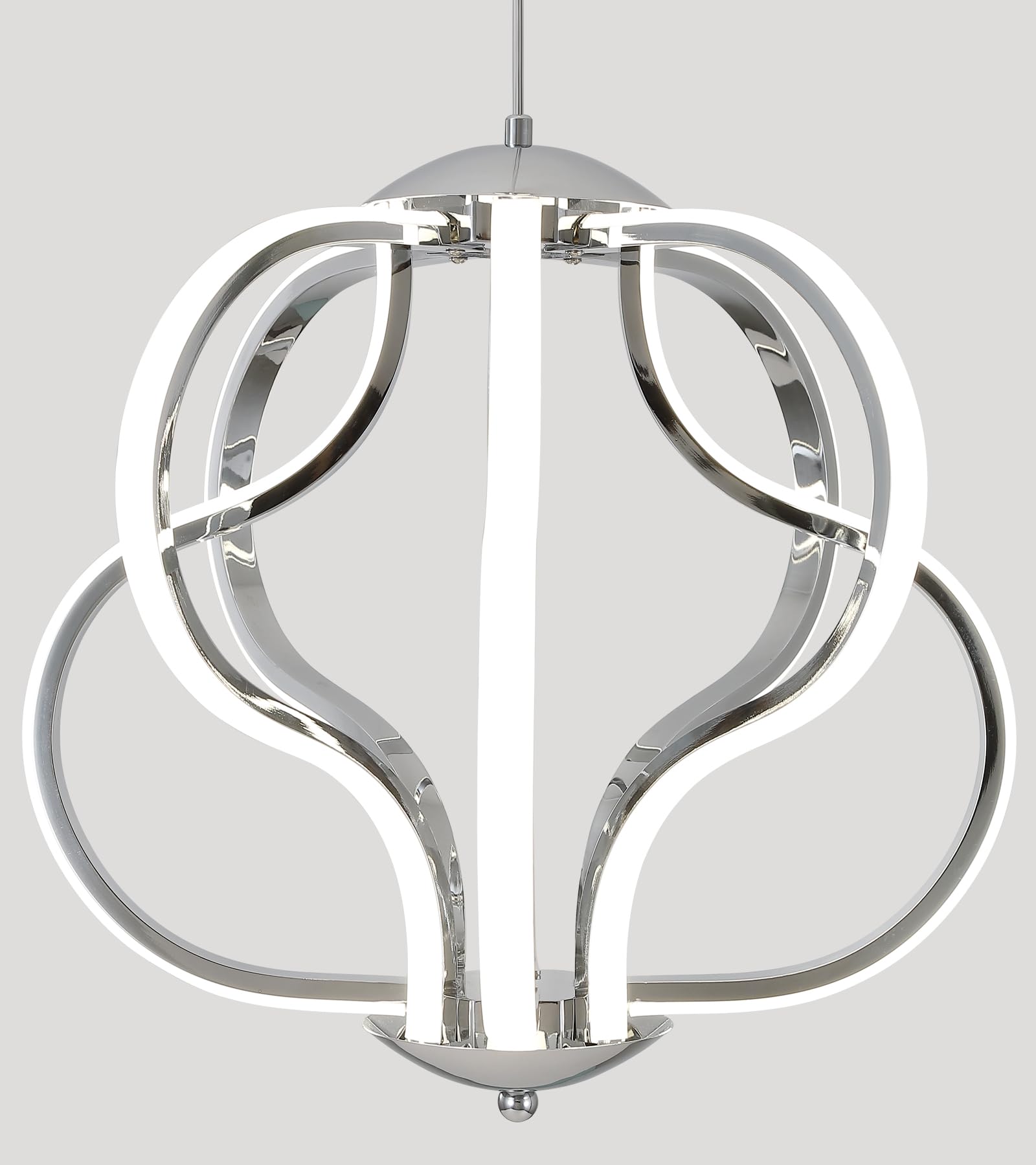 Modern Led Chandelier,Chrome Hanging Pendant Lights for Dining Room Foyer Entryway Kitchen Living Room 8 Lights