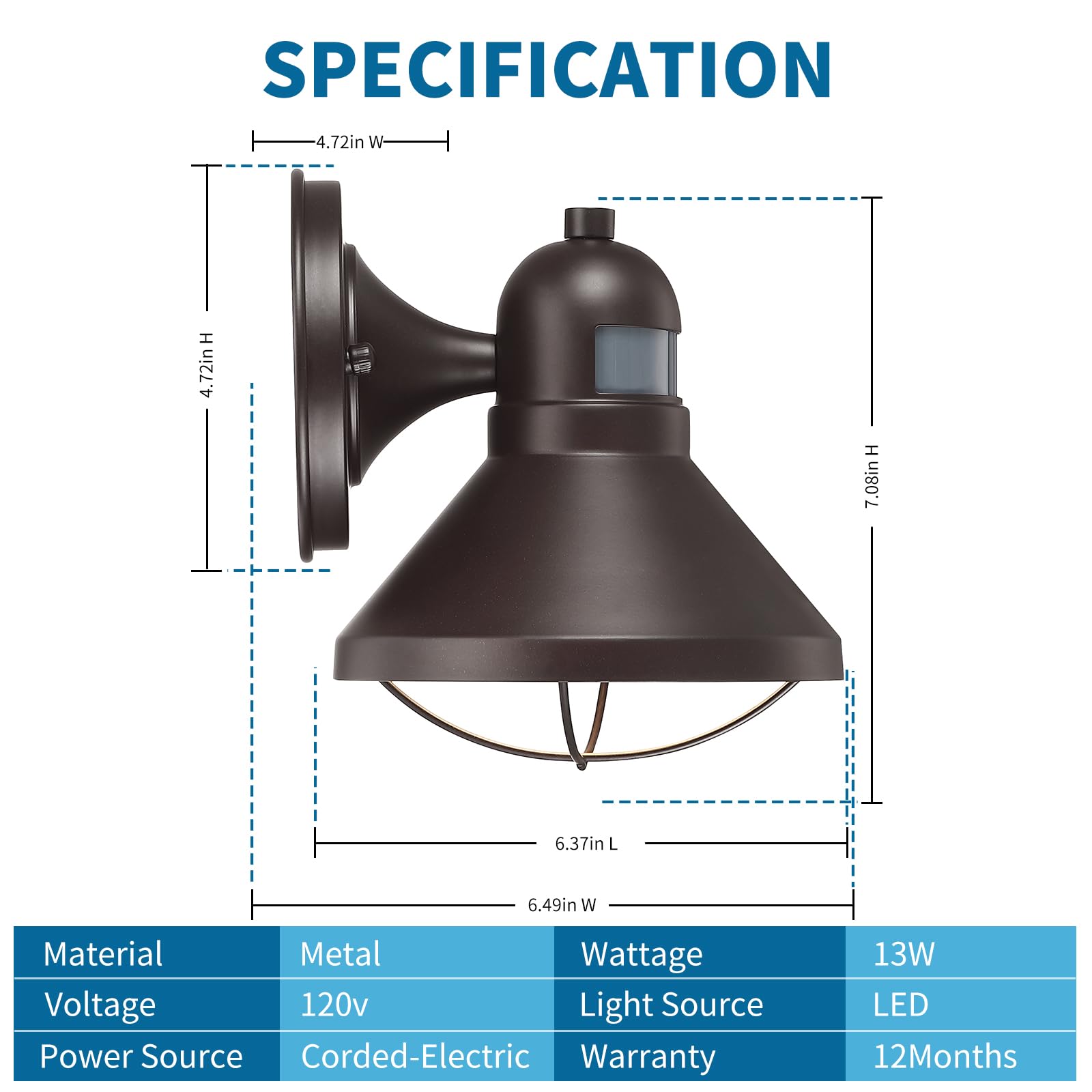 LONEDRUID 2 Pack Motion Sensor Outdoor LED Wall Sconce Dusk to Dawn Exterior Barn Light Fixtures Brown Outside Porch Lantern Farmhouse Wall Mount Garage Lamp for House Patio Front Door