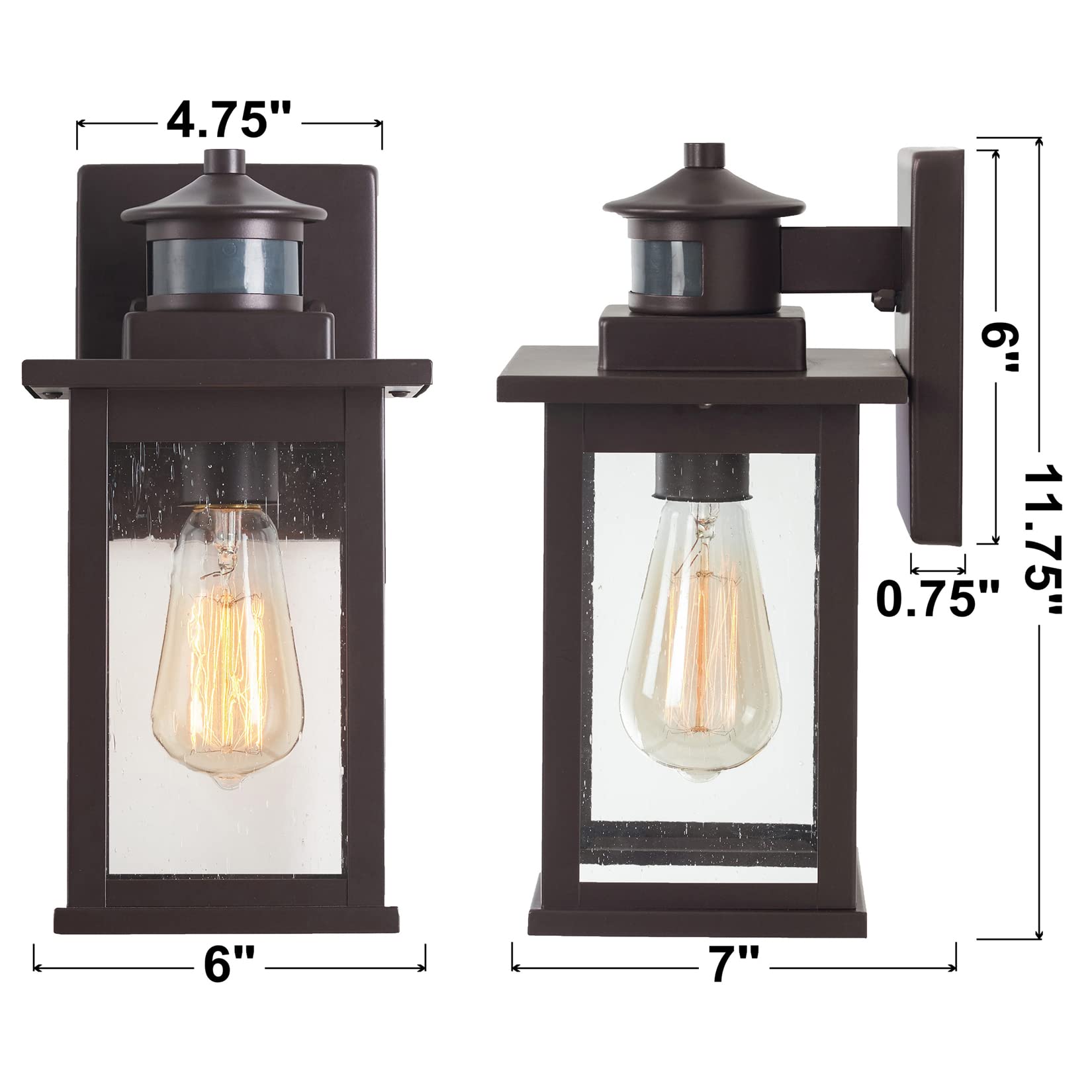 Porch Light Fixture, Oil Rubbed Bronze Outdoor Wall Sconce,13.25" Farmhouse Porch Light with Clear Seedy Glass for Garage, Patio, Porch, Doorway, Entryway.