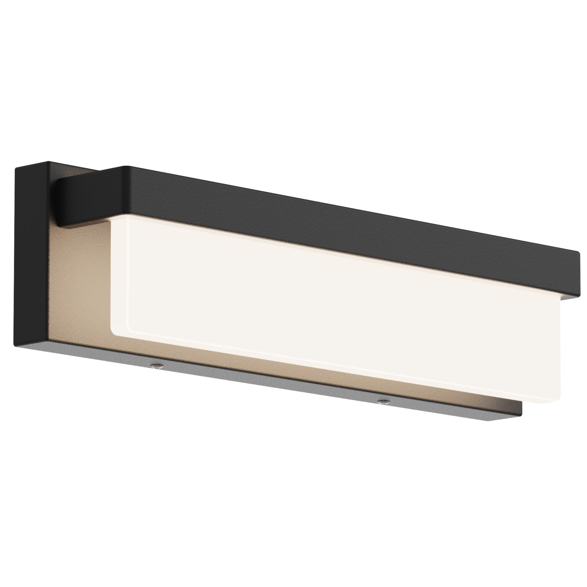 LED Bathroom Vanity Light Fixture Over Mirror 24.4 inch Modern Rectangle Black Matte Metal Lighting Bar 4000K Daylight Wall Sconce (Black)