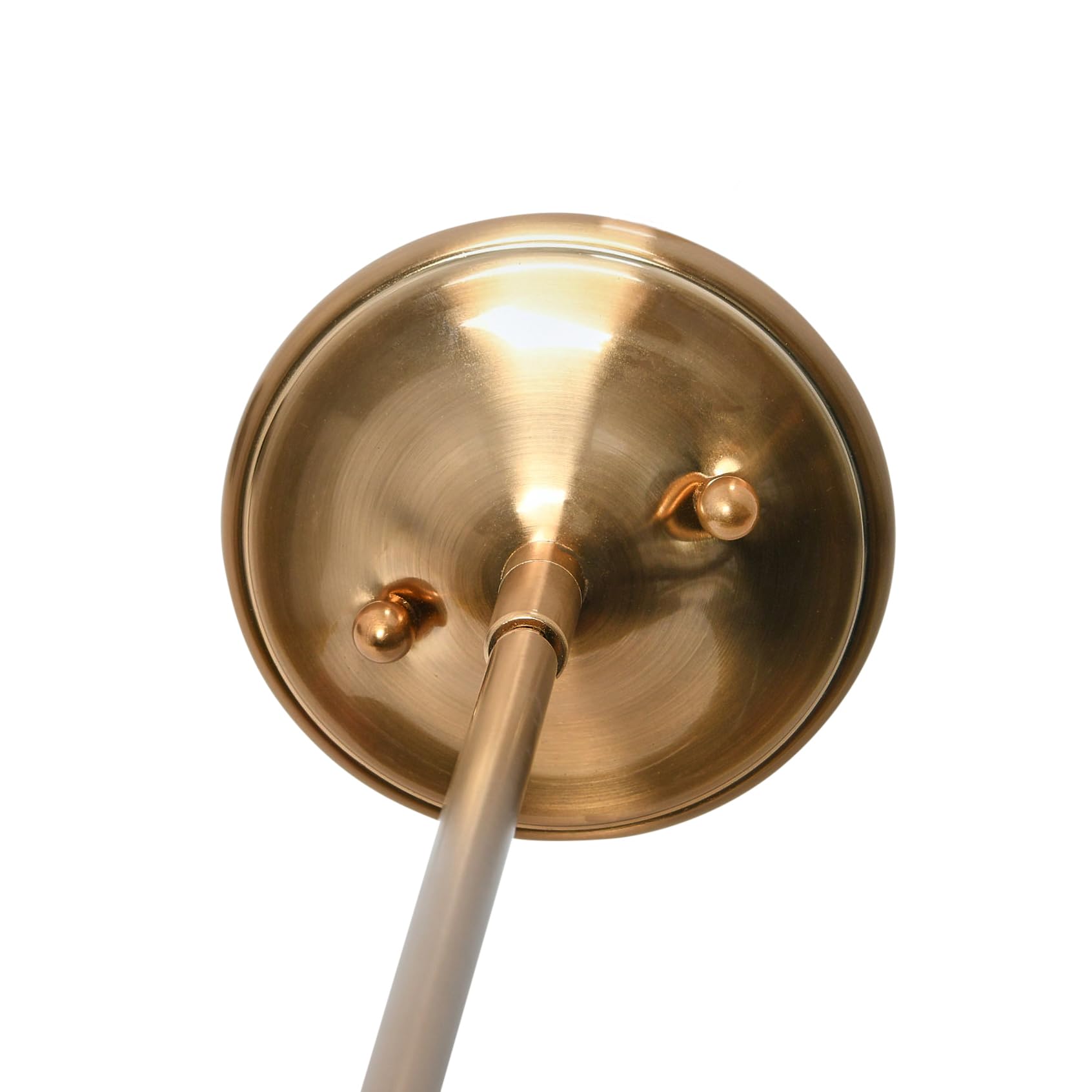 Caged Dome Metal Semi-Flush Mount Ceiling Light, Brushed Brass and Navy Blue