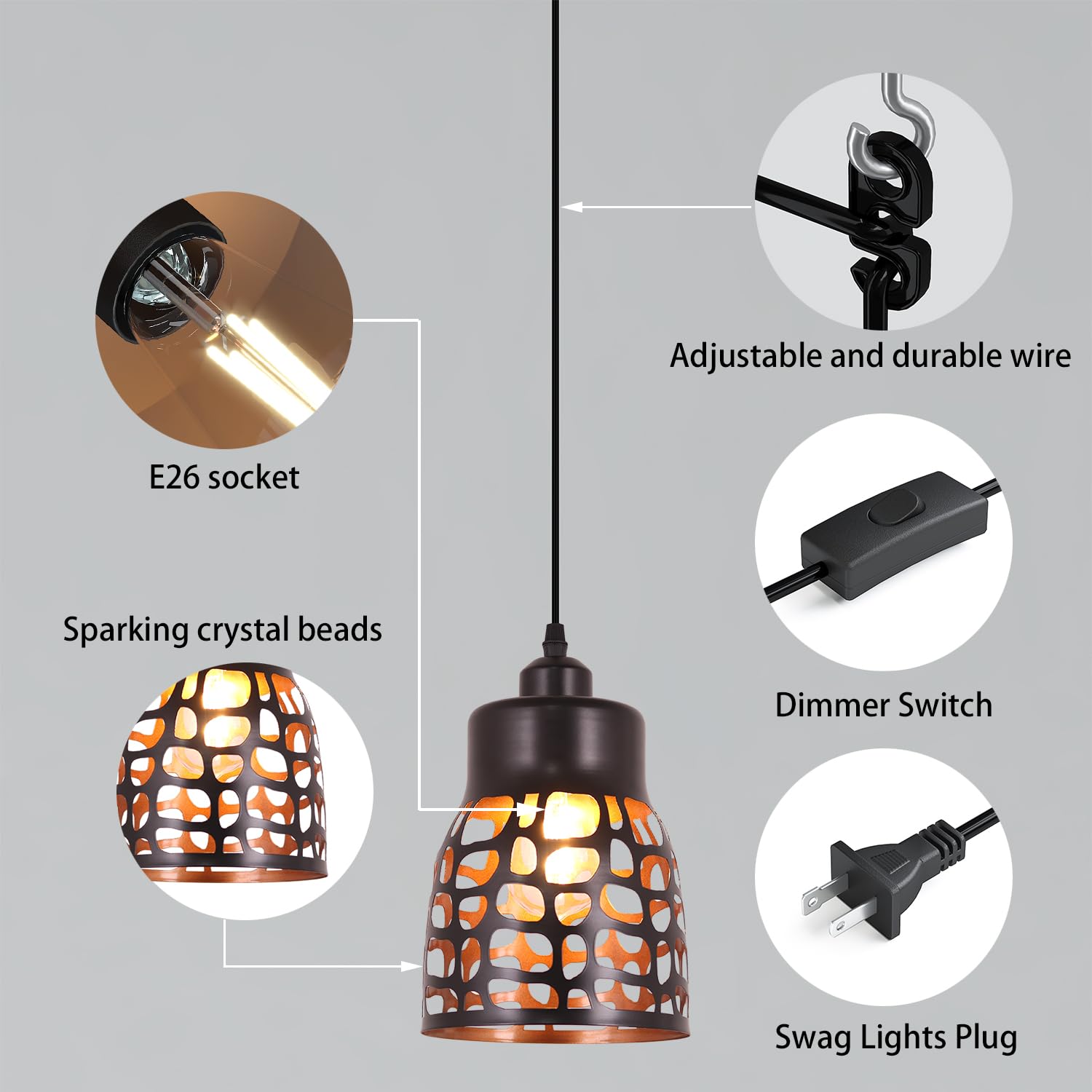 Pendant Light Industrial Vintage Pendant Lamp Retro Farmhouse Ceiling Hanging Light Fixture Black Metal Creative Geometric Diamond Shade Pendant Lighting for Kitchen Island