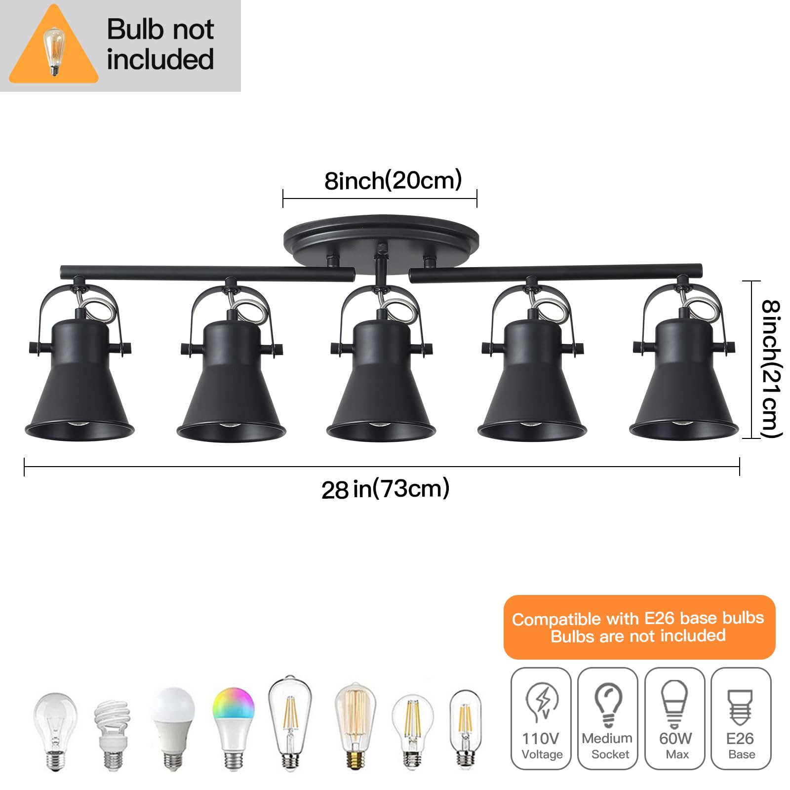 3-Light Track Lighting Kit,Black Semi Flush Mount Ceiling Light with 3 Rotatable Light Heads,Industrial Accent Lighting for Livingroom,Bathroom,Hallway,Art Wall,Bathroom,Kitchen.(3-Light)