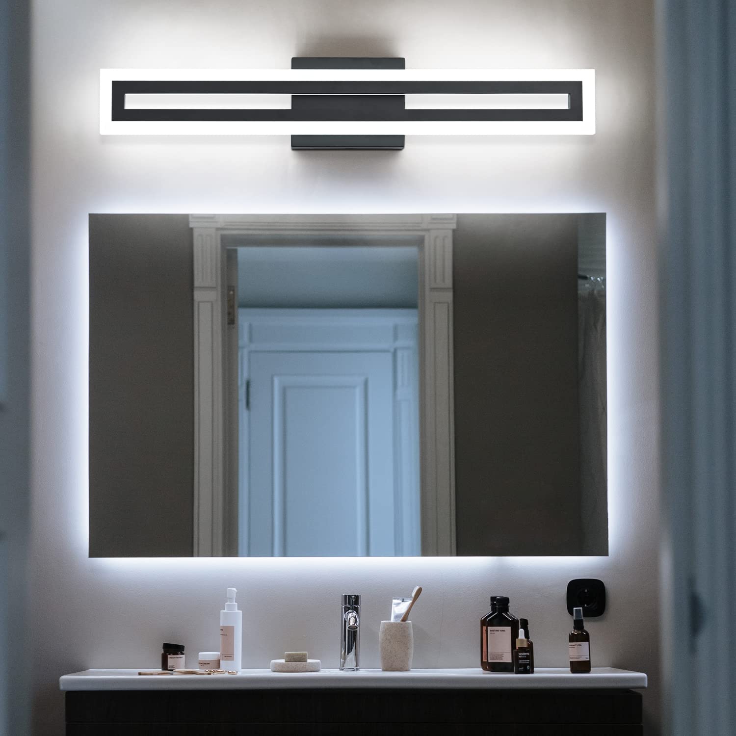 LED Vanity Light Bathroom Vanity Light,31.8 Inch Bathroom Lights Over Mirror 6000K Brushed Nickle