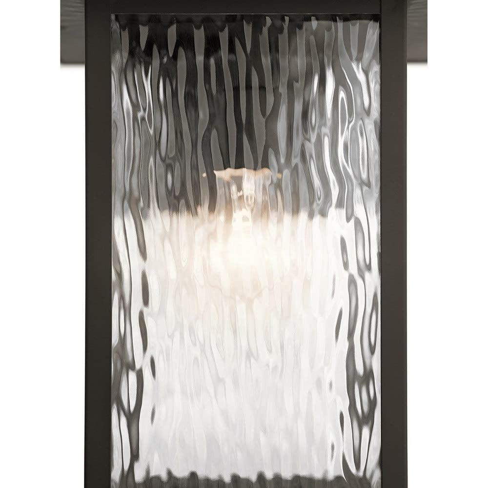 10.25" Outdoor Wall Light in Black, 1-Light Exterior Wall Sconce Porch Light with Clear Water Glass, (10.25" H x 6.5" W), 49924BKT