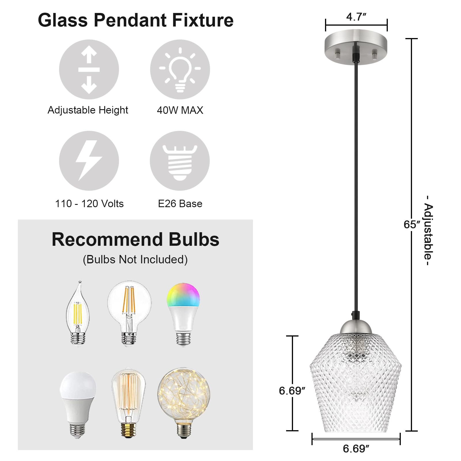 3-Light Hanging Pendant Lights, 7inch Modern Cognac Glass Shade Adjustable Height Pendant Light Fixture， E26 Base Pendant Light for Kitchen Island Living Room Hallway Lighting