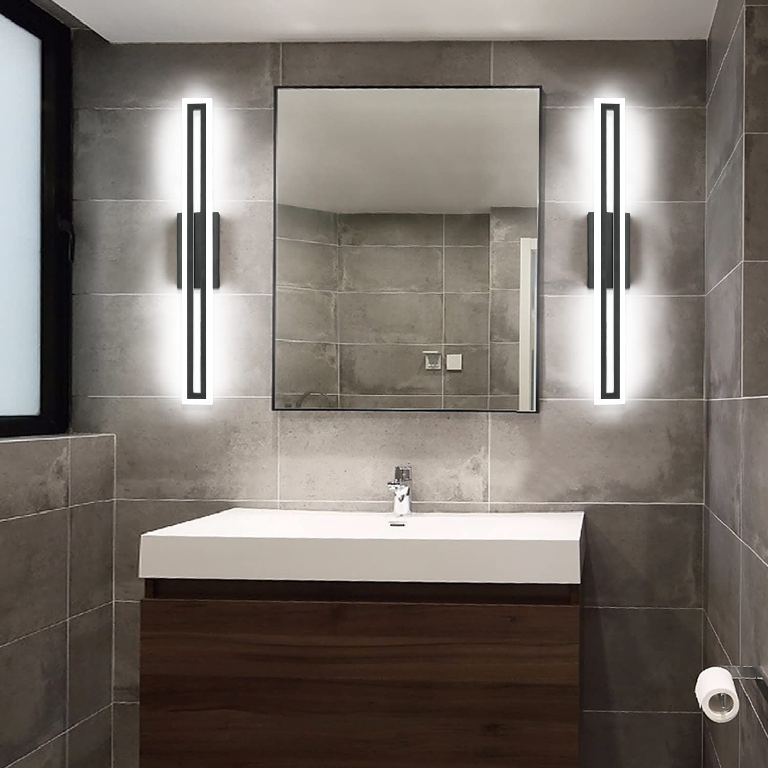 LED Vanity Light Bathroom Vanity Light,31.8 Inch Bathroom Lights Over Mirror 6000K Brushed Nickle