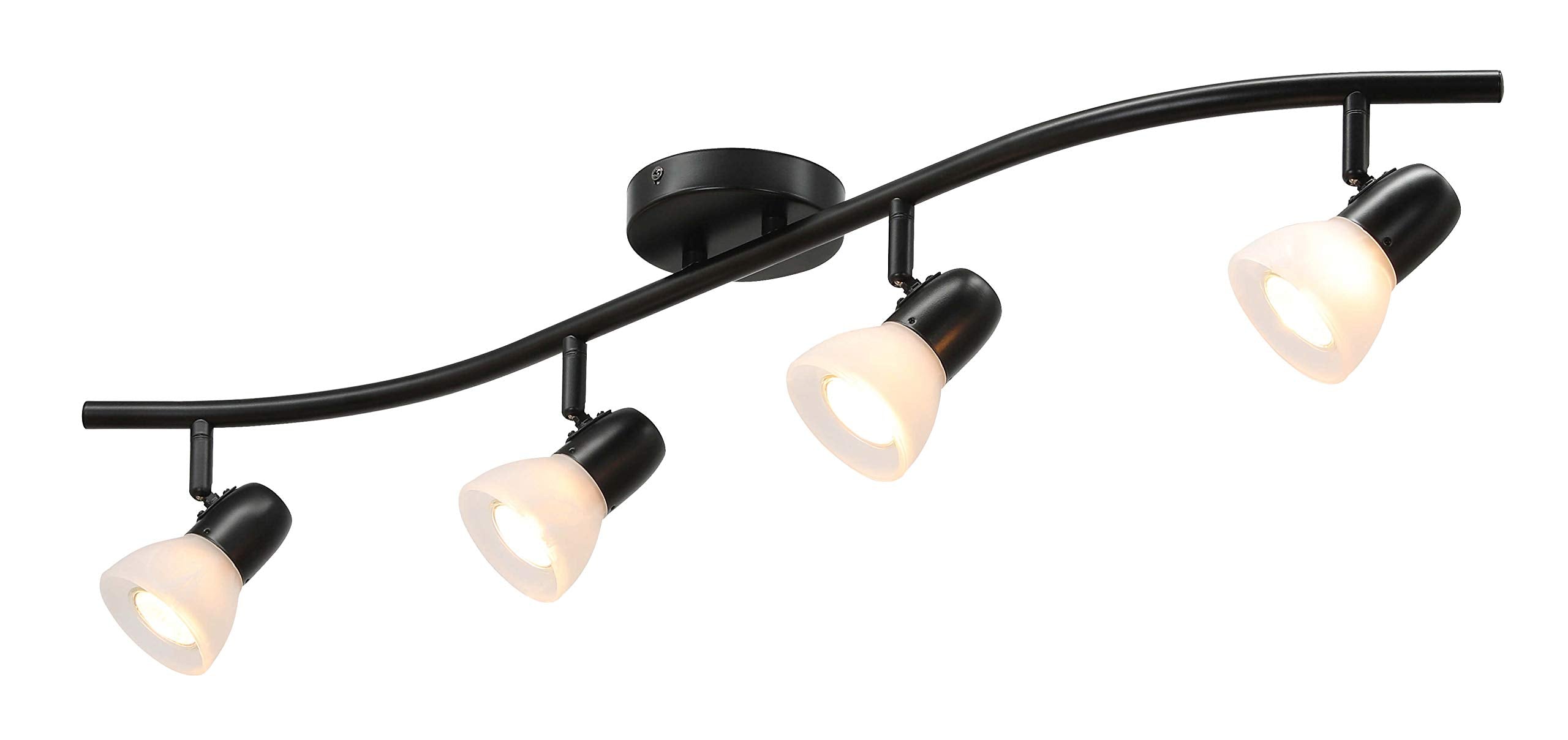 Track Light, 4 Light Kitchen Track Lighting, Modern S-Shaped Ceiling Track Light Bar Brushed Nickel Finish XB-TR1223-4-BN