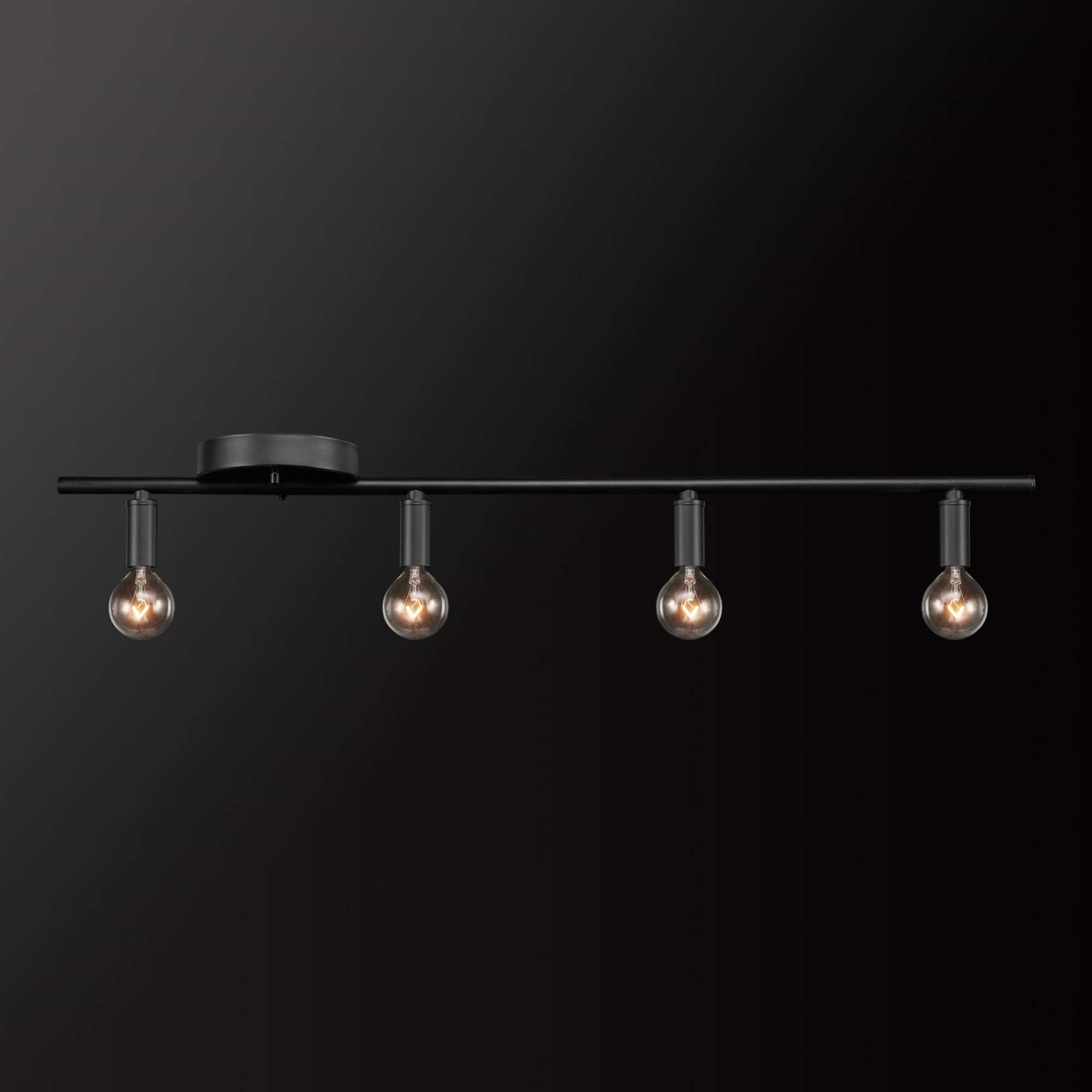 6-Light Track Lighting, Matte Black, Center Swivel Bars